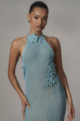 Aqua Paradise Crochet Maxi Dress