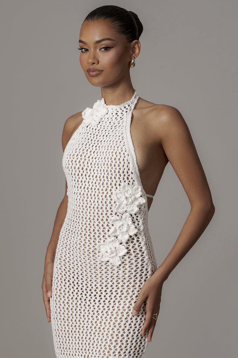 Ivory Paradise Crochet Maxi Dress