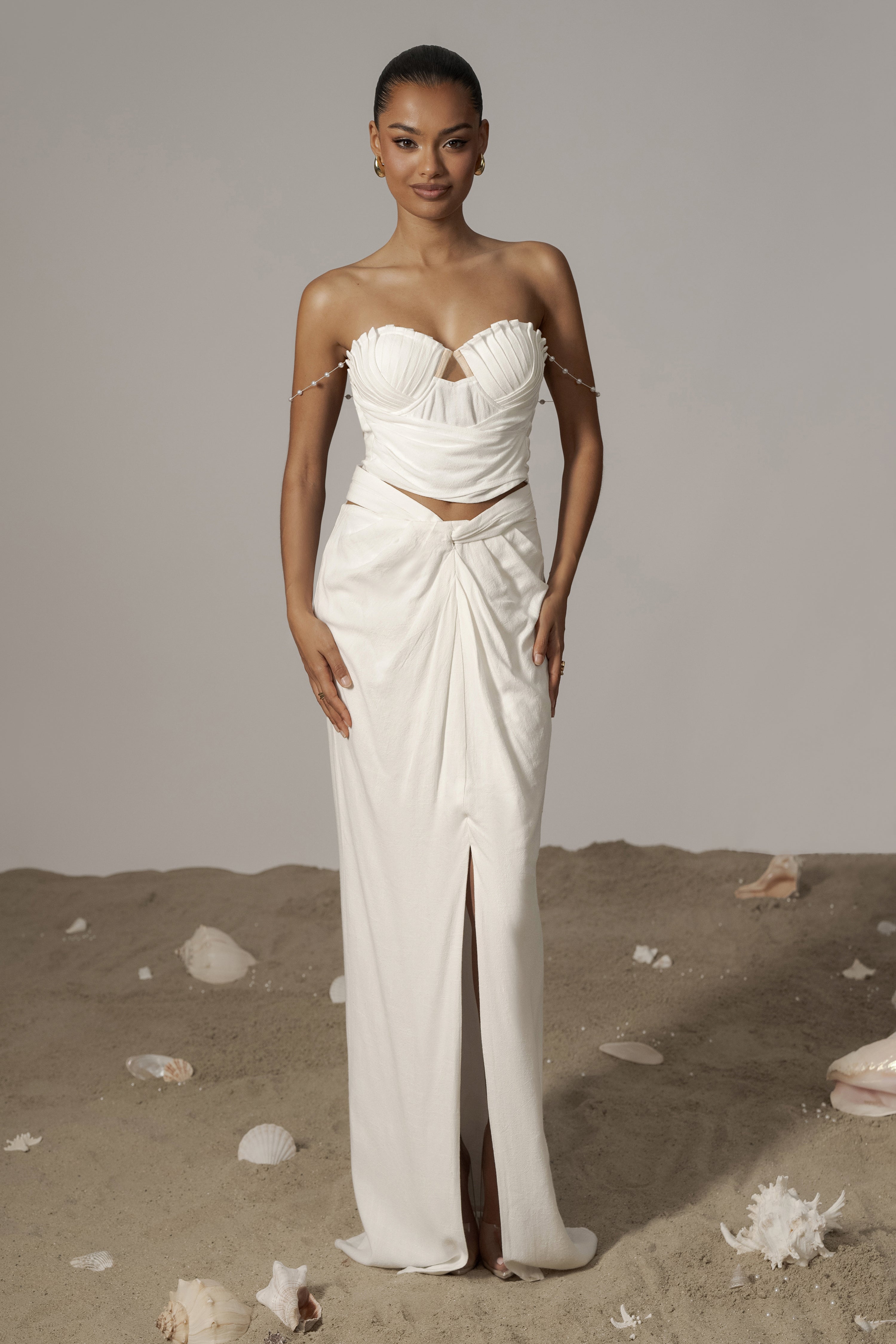 Ivory Dreamland Linen Skirt - JLUXLABEL