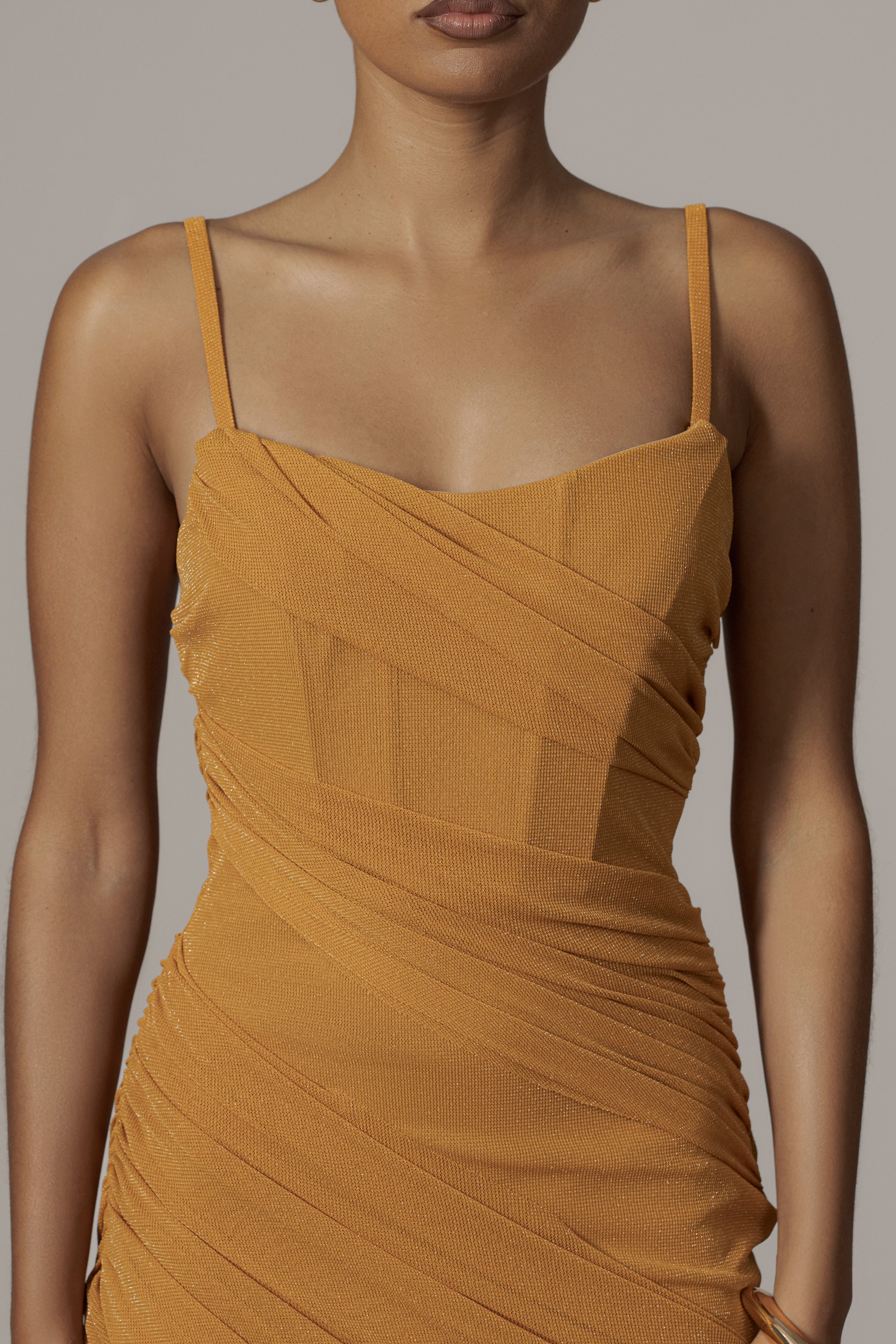 Yellow Catalina Lurex Knit Maxi Dress - JLUXLABEL