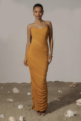 Yellow Catalina Lurex Knit Maxi Dress