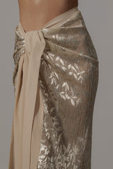 Gold Positano Printed Sarong Skirt