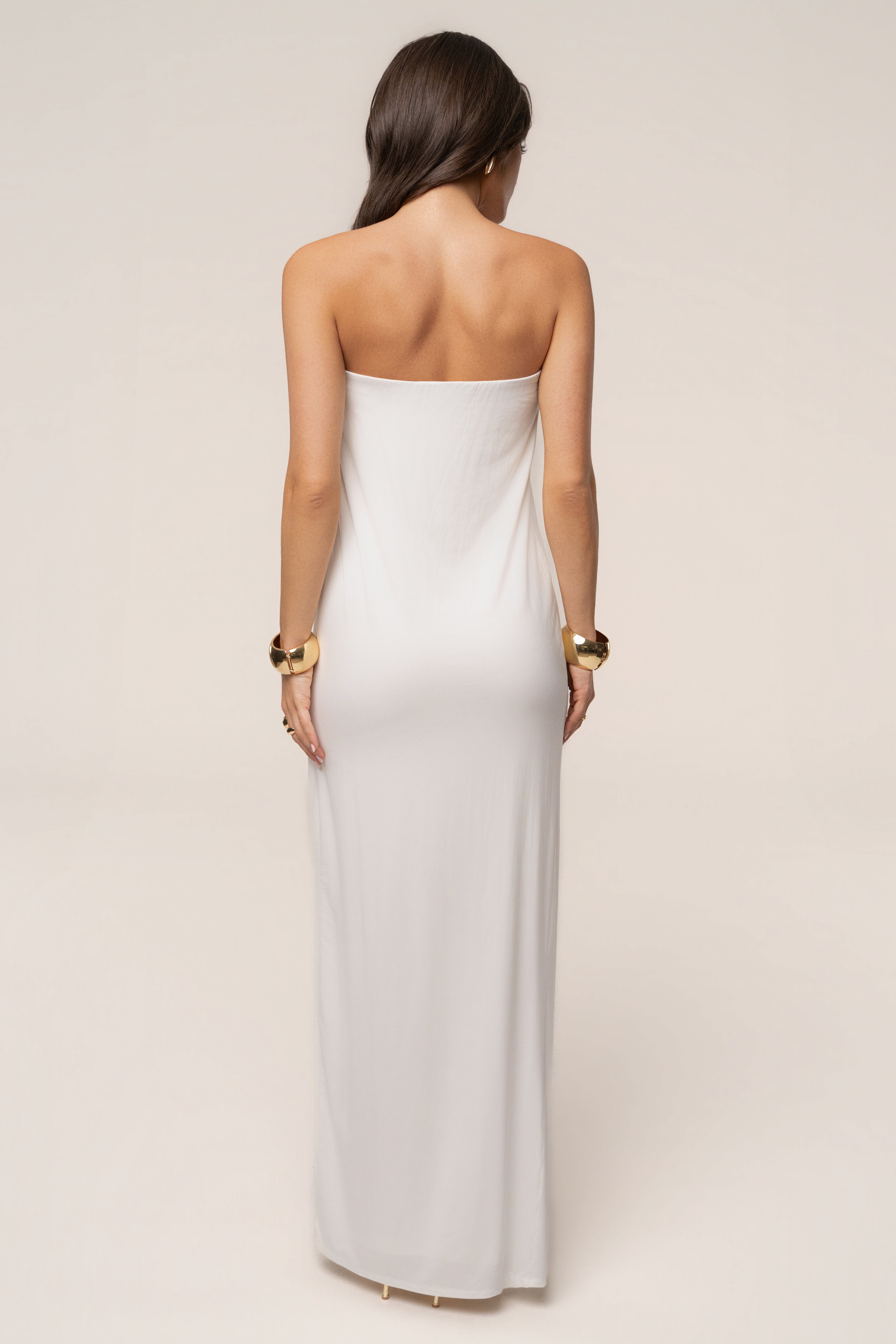 Ivory Heatwave Strapless Maxi Dress