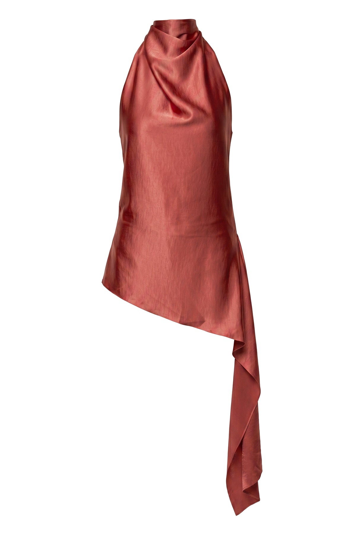 Salmon Roselle Satin Blouse