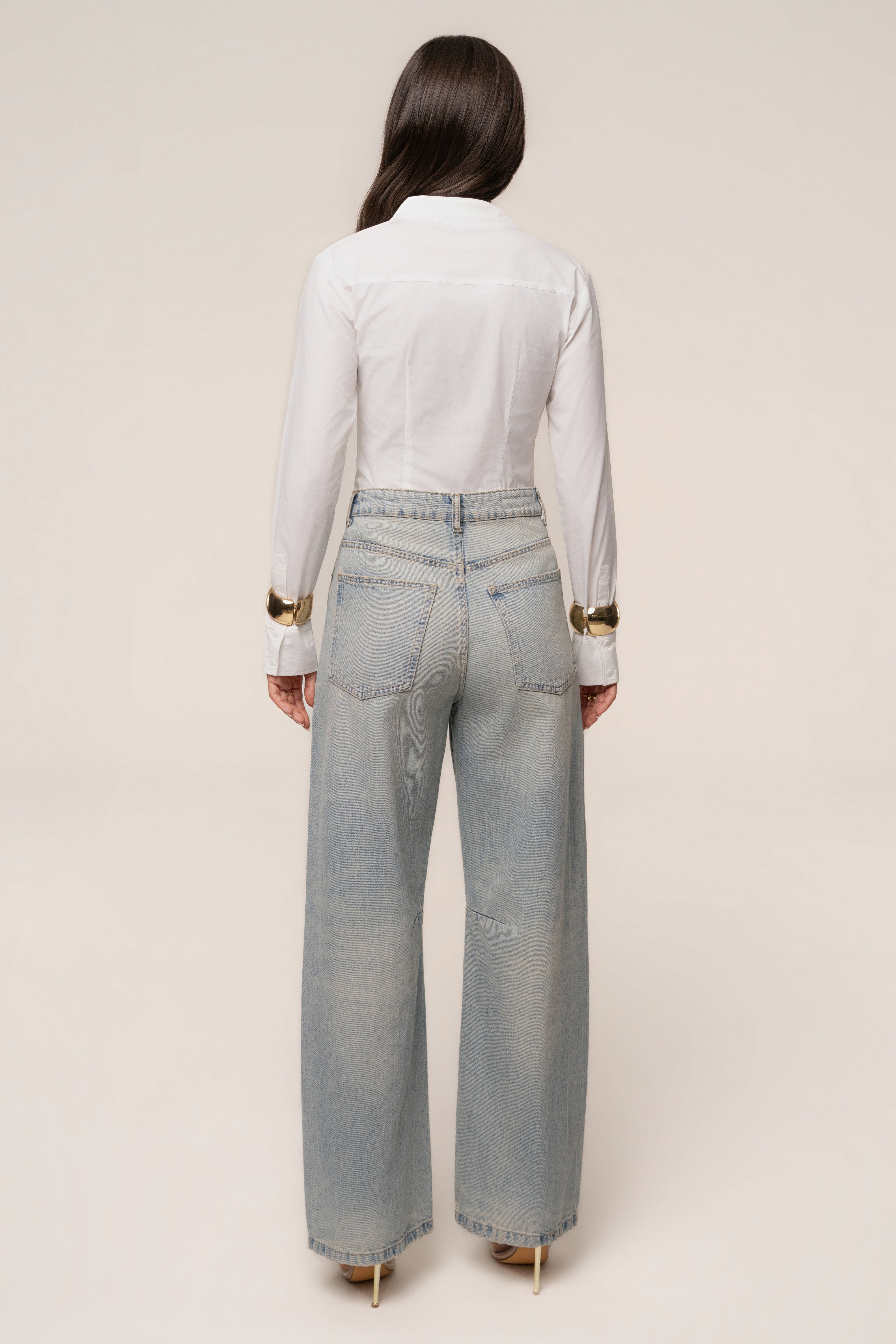 Blouse sculptée boutonnée ivoire
