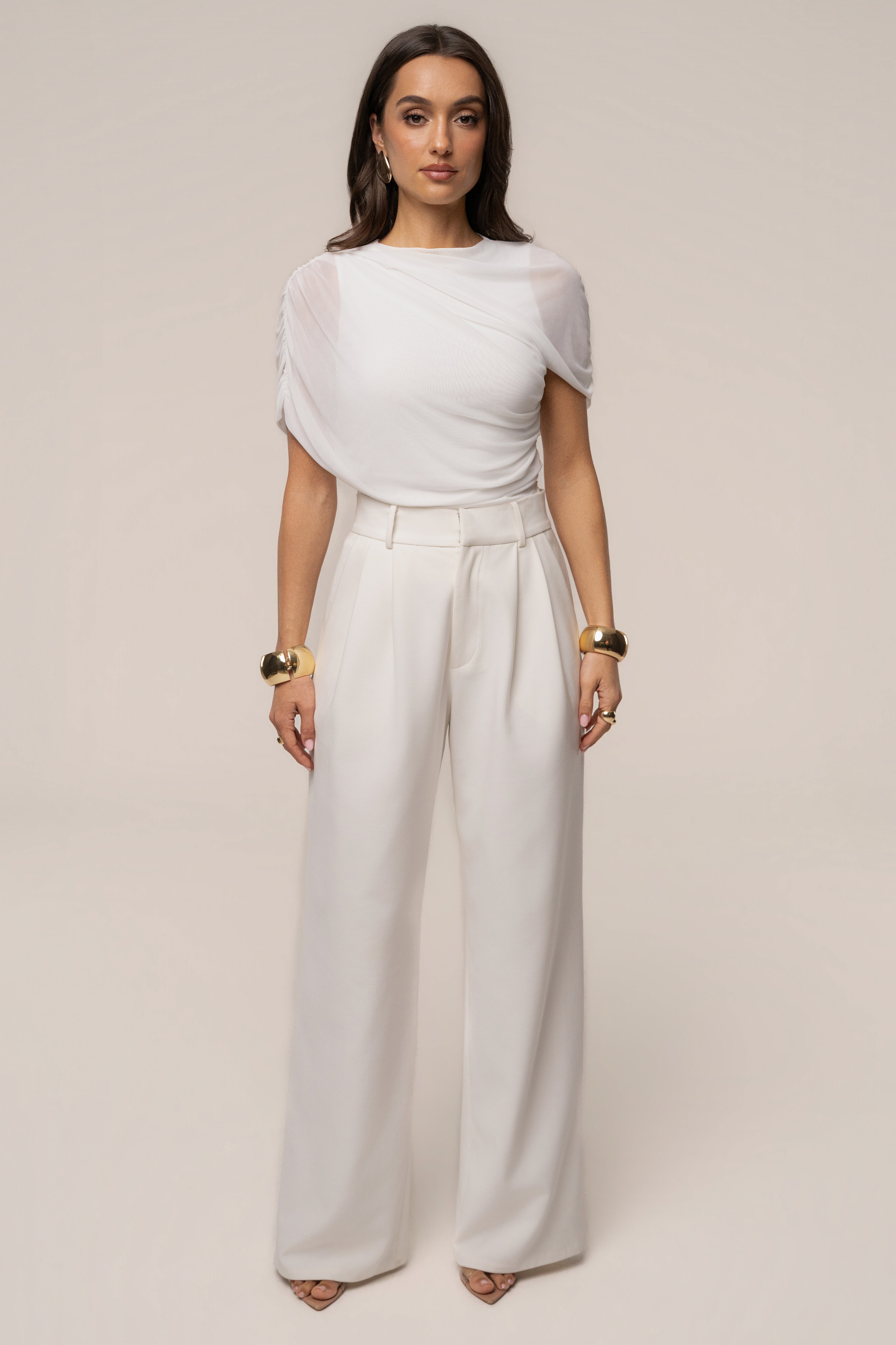 Ivory Marcella Ruched Top