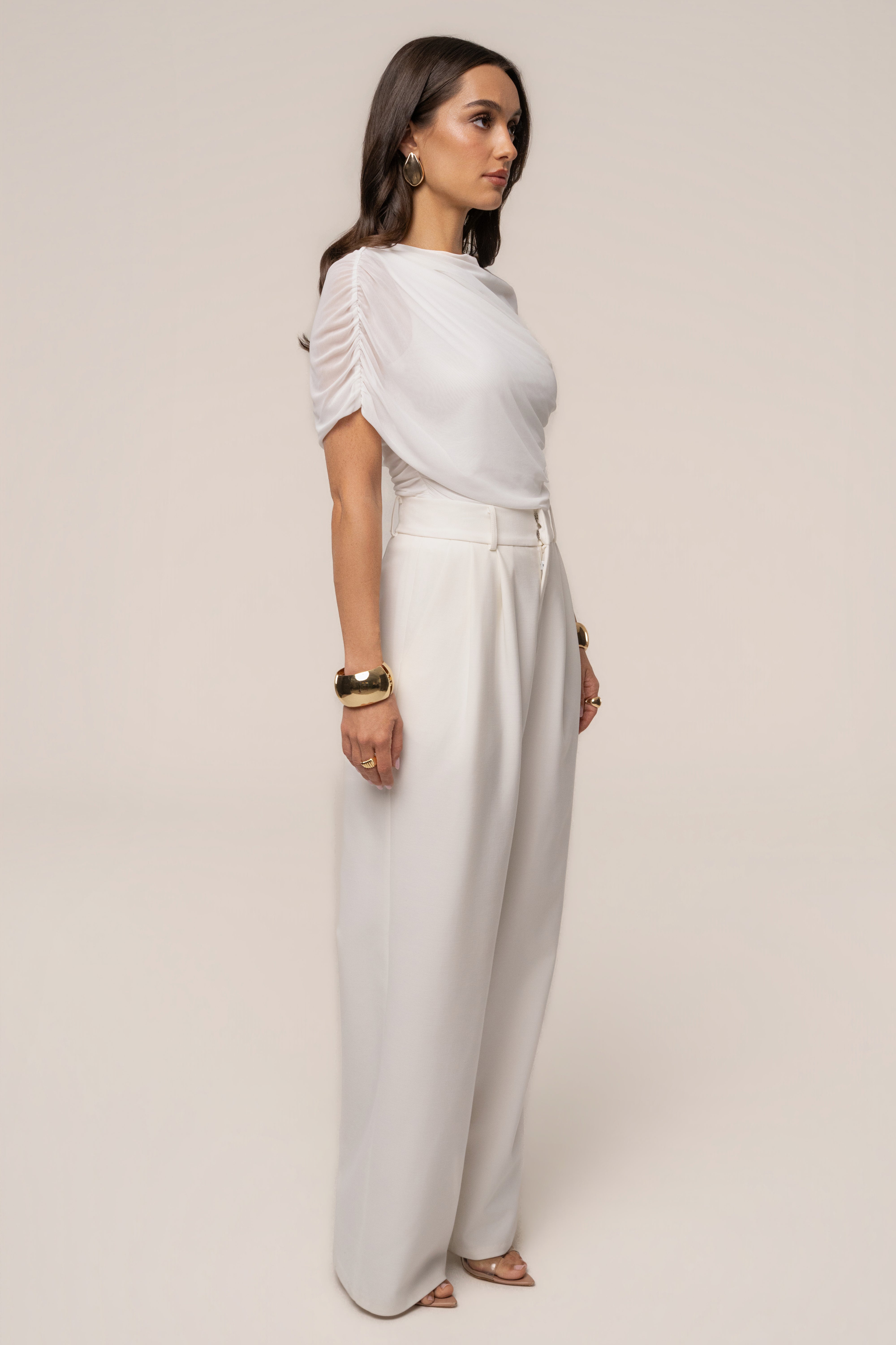 Ivory Marcella Ruched Top