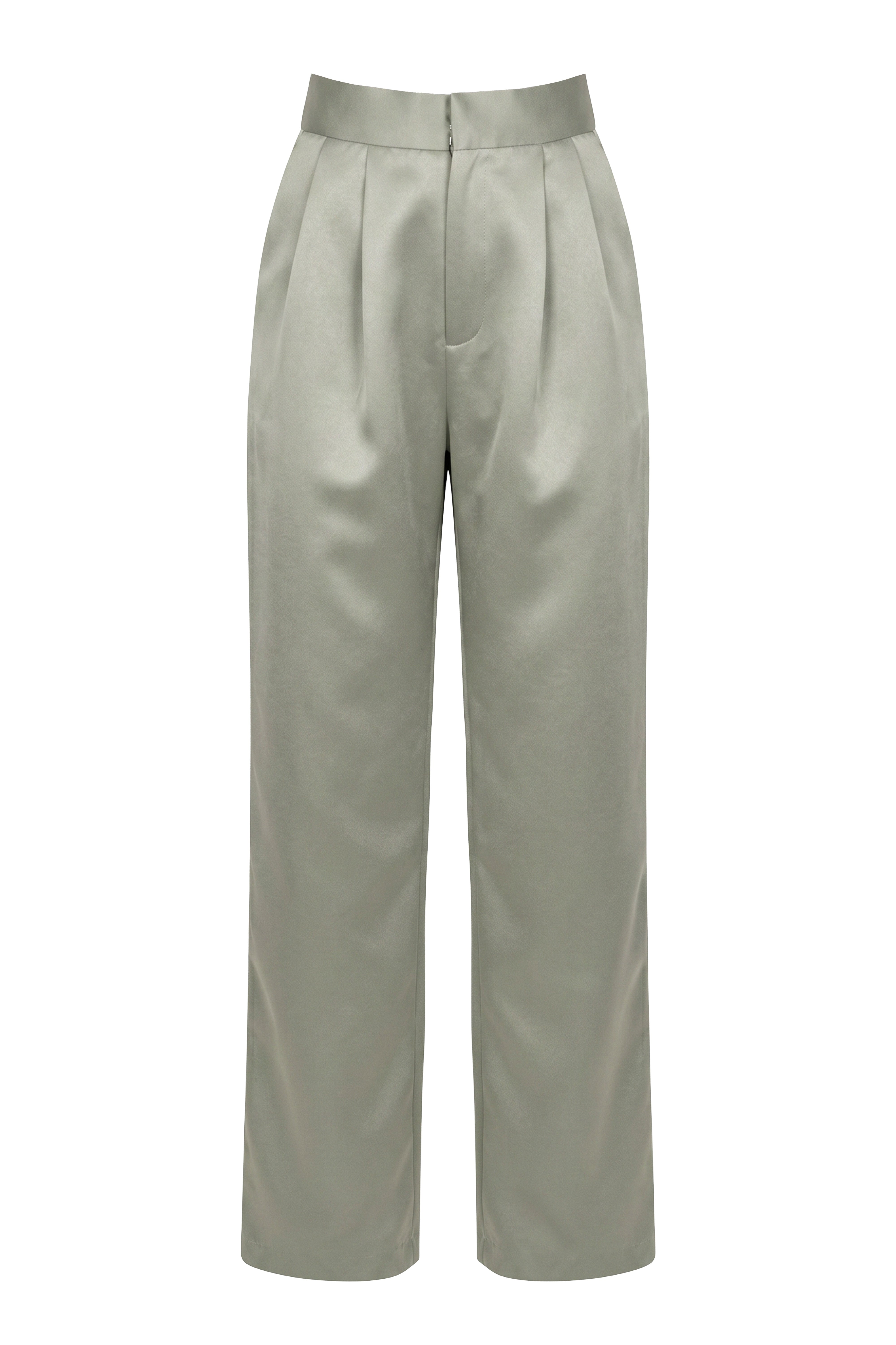 Sage City Nights satin trousers by JLUXLABEL, stylish satin bottoms with a relaxed fit and elegant design.