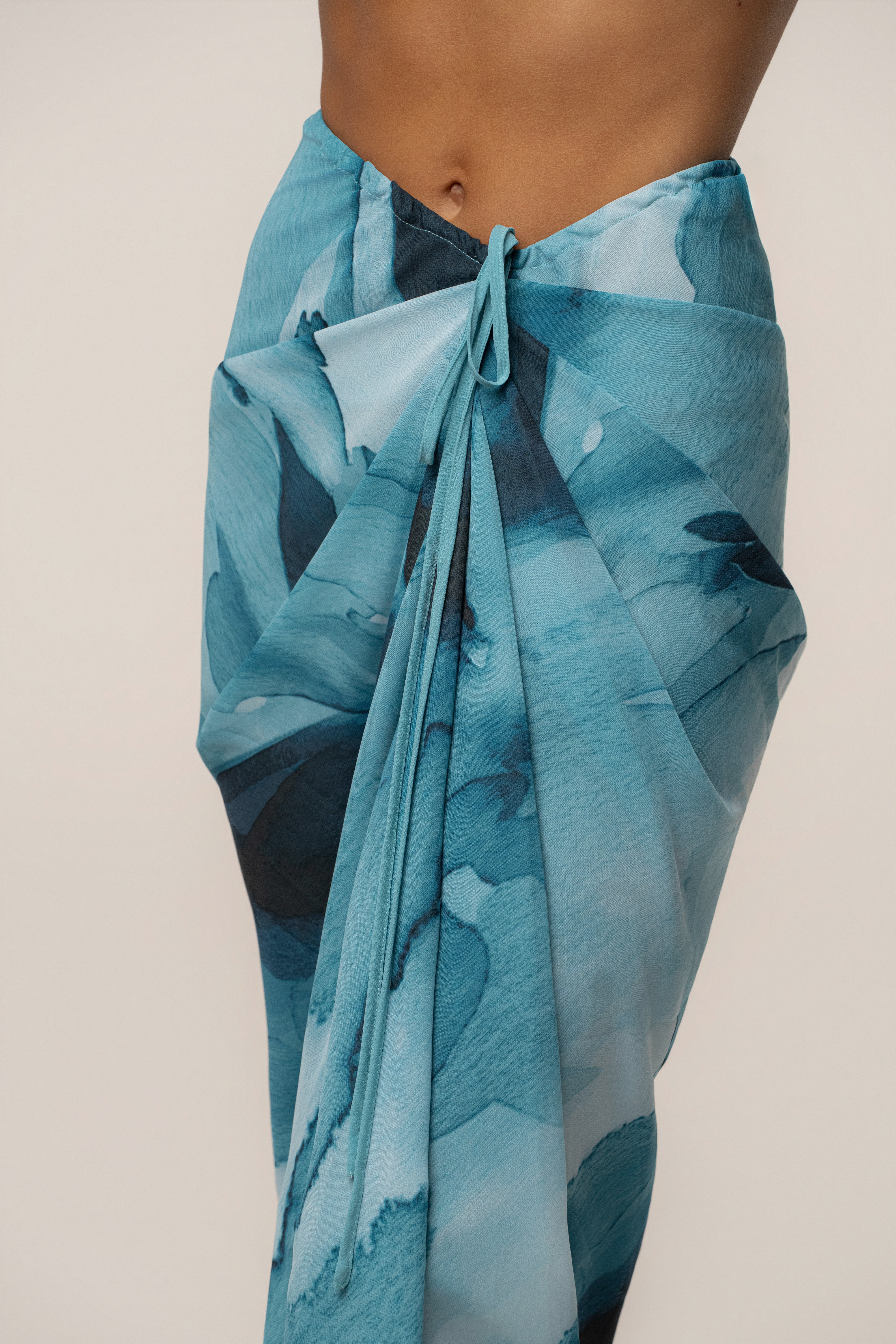 Jupe imprimée abstraite bleue Noelia