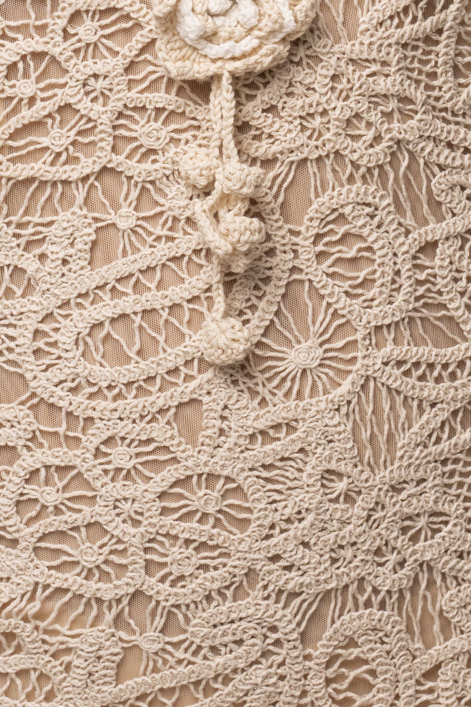 Cream Portofino Lace Maxi Dress