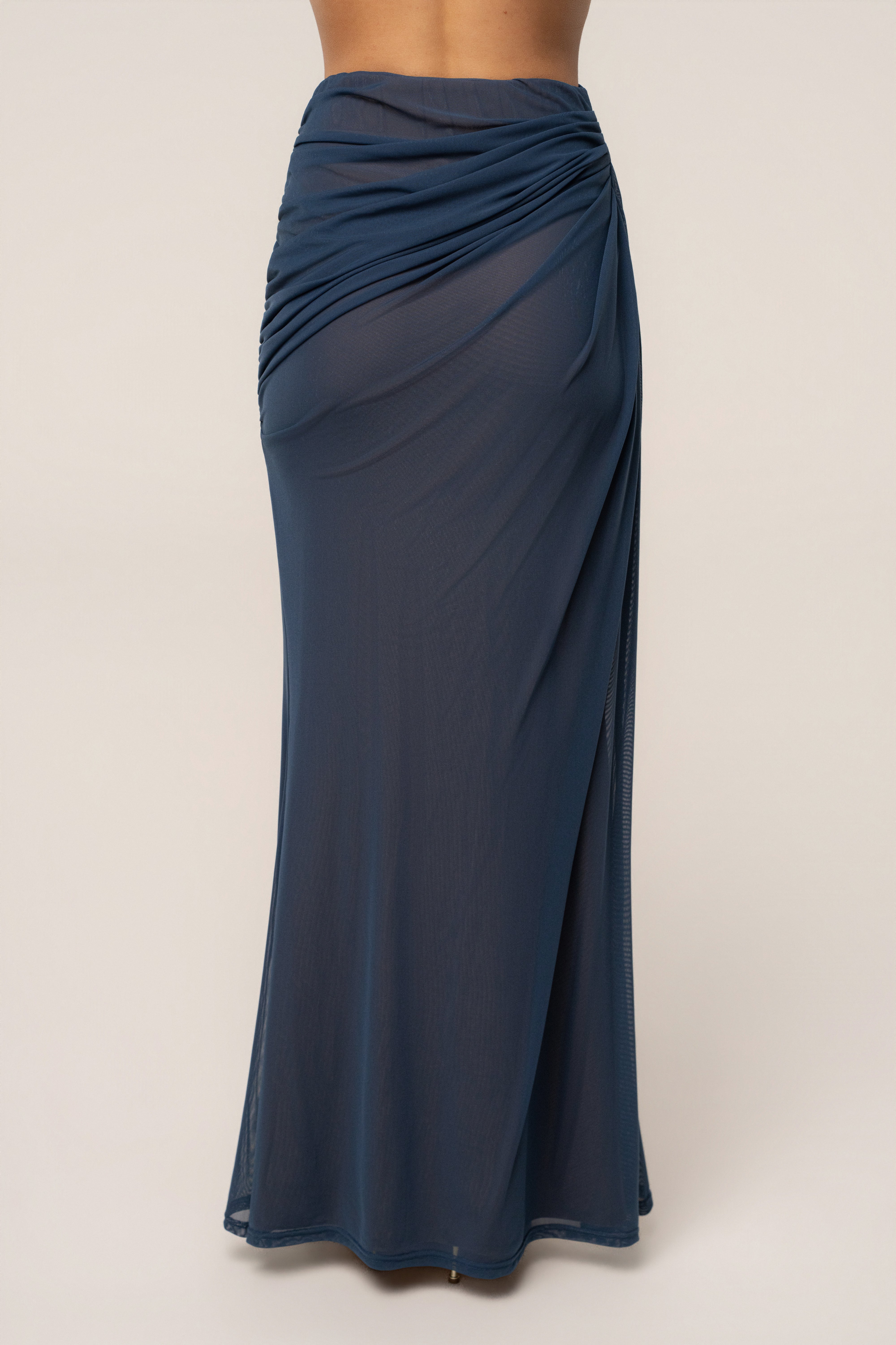 Blue Ethereal Flow Maxi Skirt from JLUXLABEL, flowing long skirt with a lightweight, airy fabric perfect for summer wear.