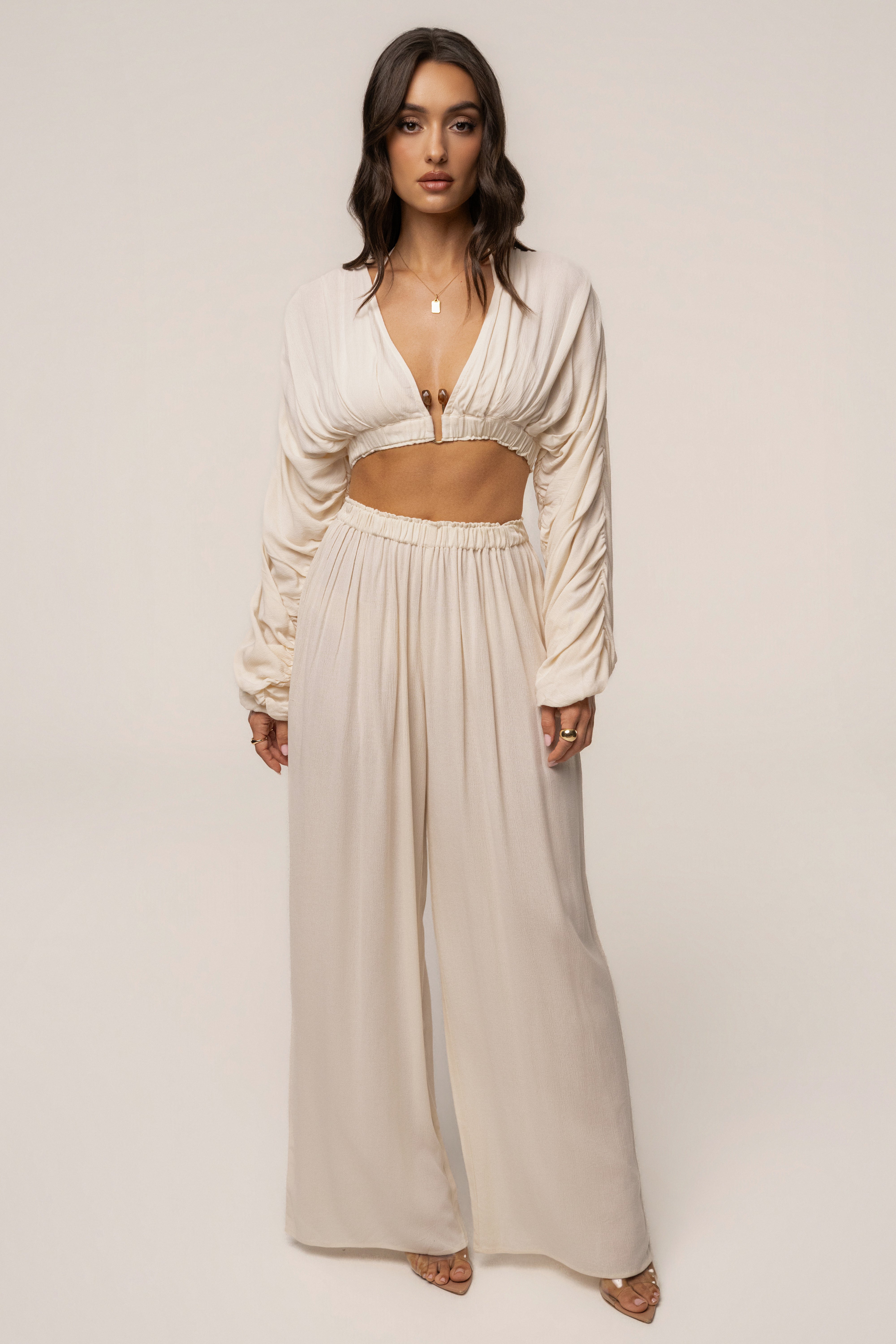 Cream Island Breeze Pant Set