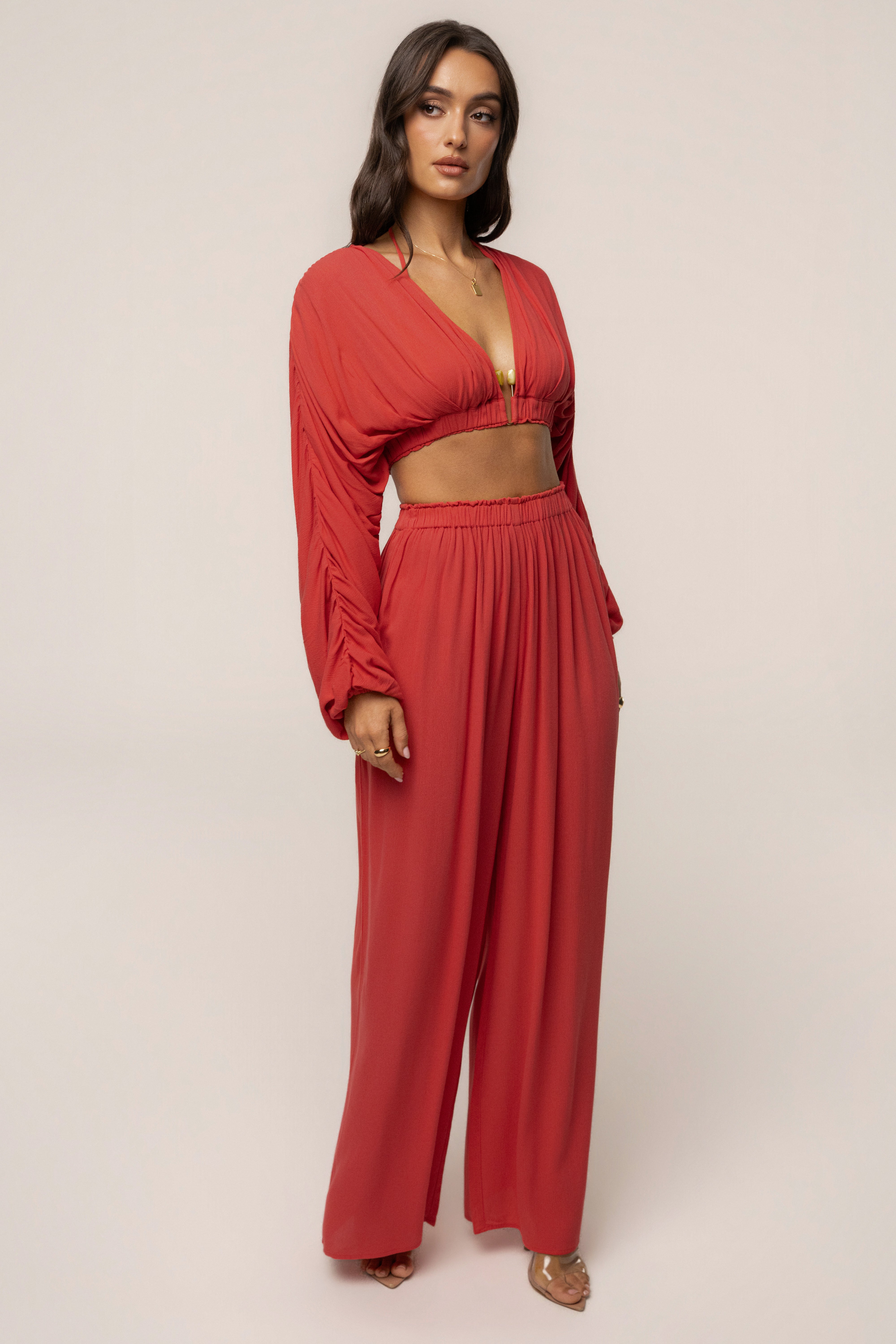 JLUXLABEL Berry Island Breeze pant set featuring lightweight fabric, relaxed fit, and stylish print for casual summer wear.