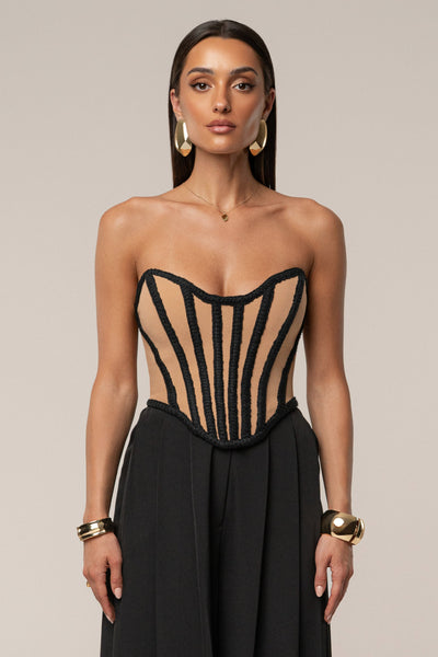 Black Cassis Braided Corset