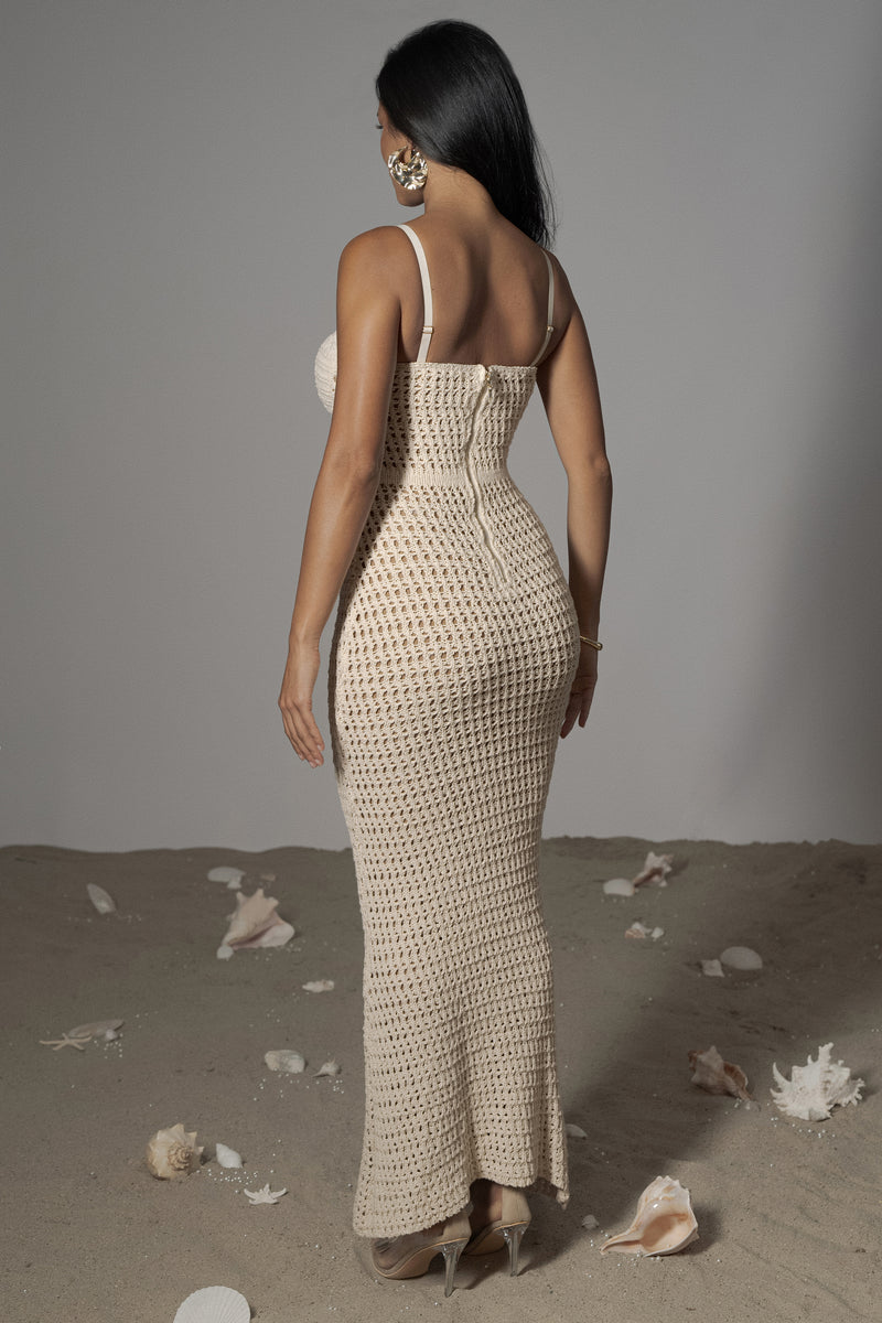 Milk Deep Sea Crochet Maxi Dress - JLUXLABEL