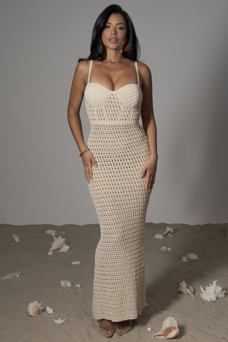 Milk Deep Sea Crochet Maxi Dress - JLUXLABEL