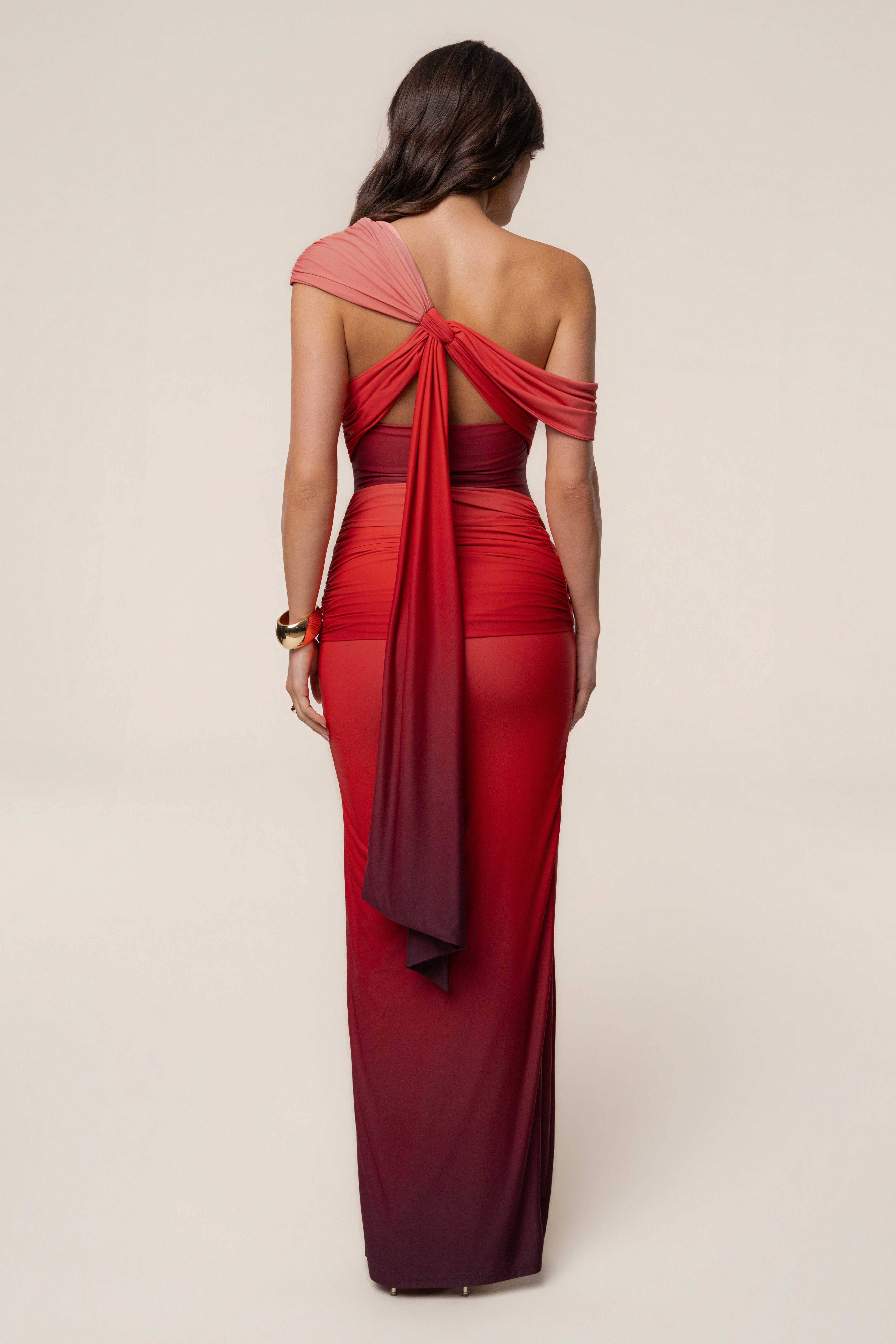 JLUXLABEL Terra Sol Muse draped maxi skirt, flowy lightweight bottoms with elegant draping, perfect for casual or dressy wear