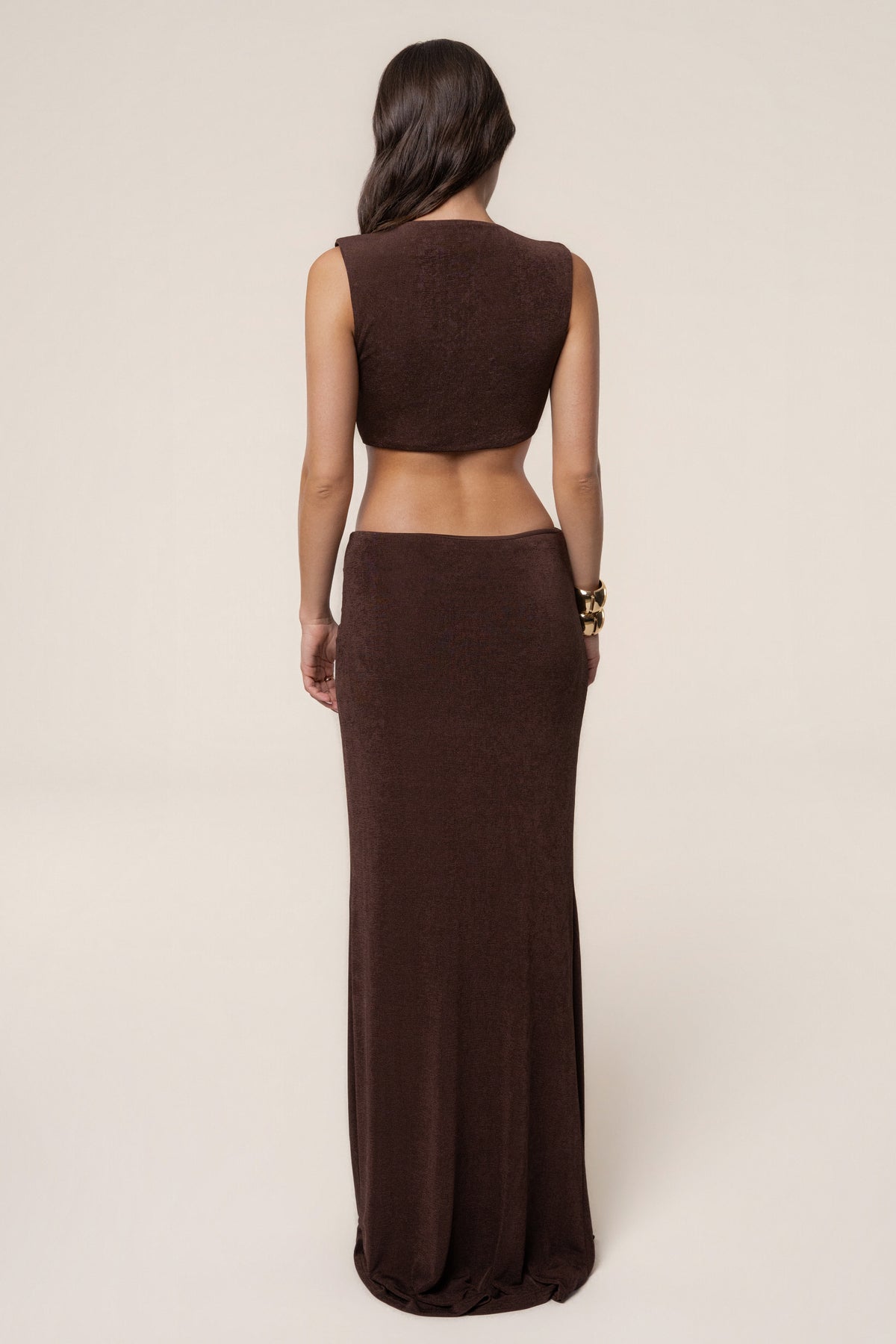 Chocolate Riviera Nights Cutout Maxi Dress - JLUXLABEL