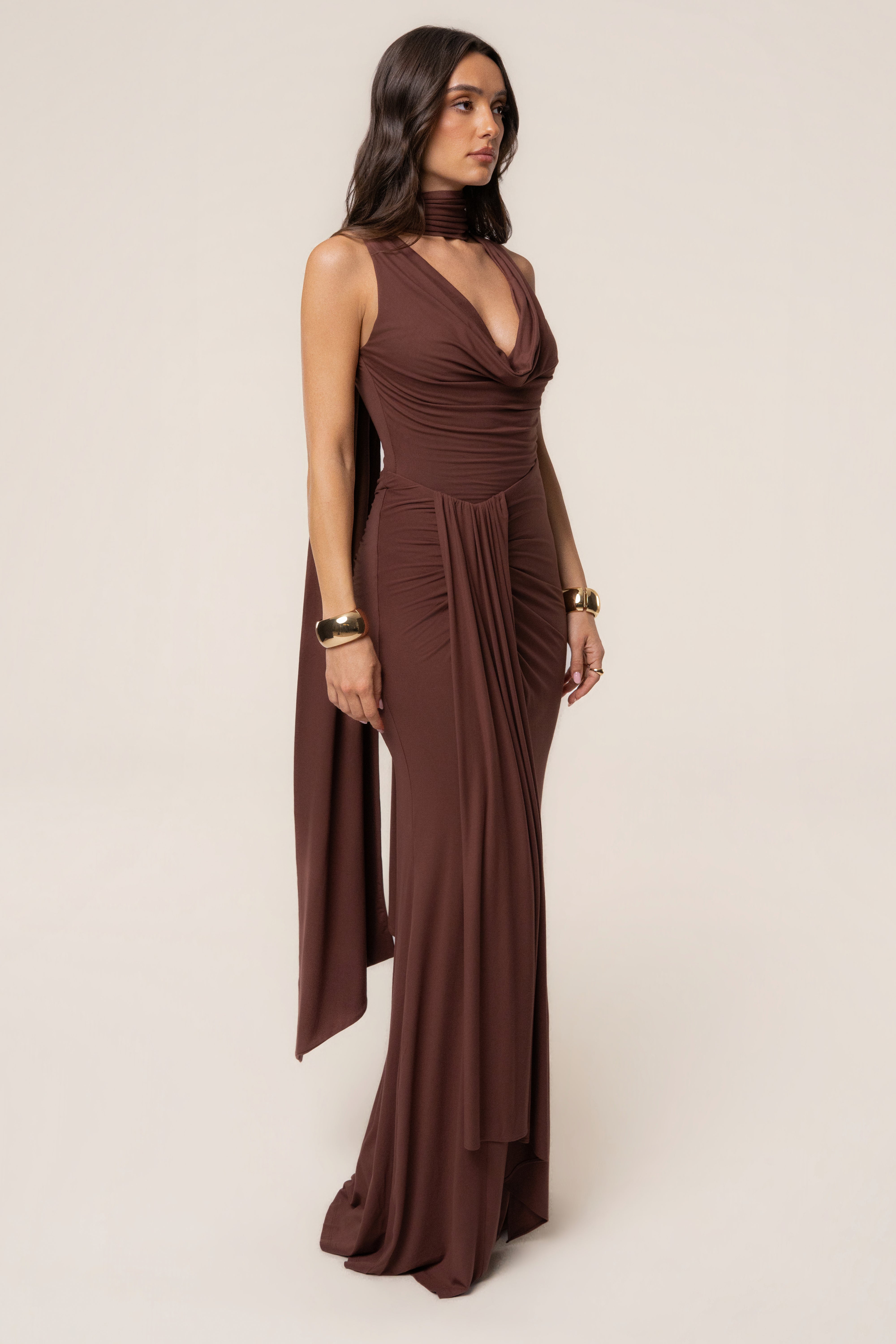 Brown Coastal multi skirt set by JLUXLABEL featuring a flowy skirt and matching top, perfect for casual or summer wear.