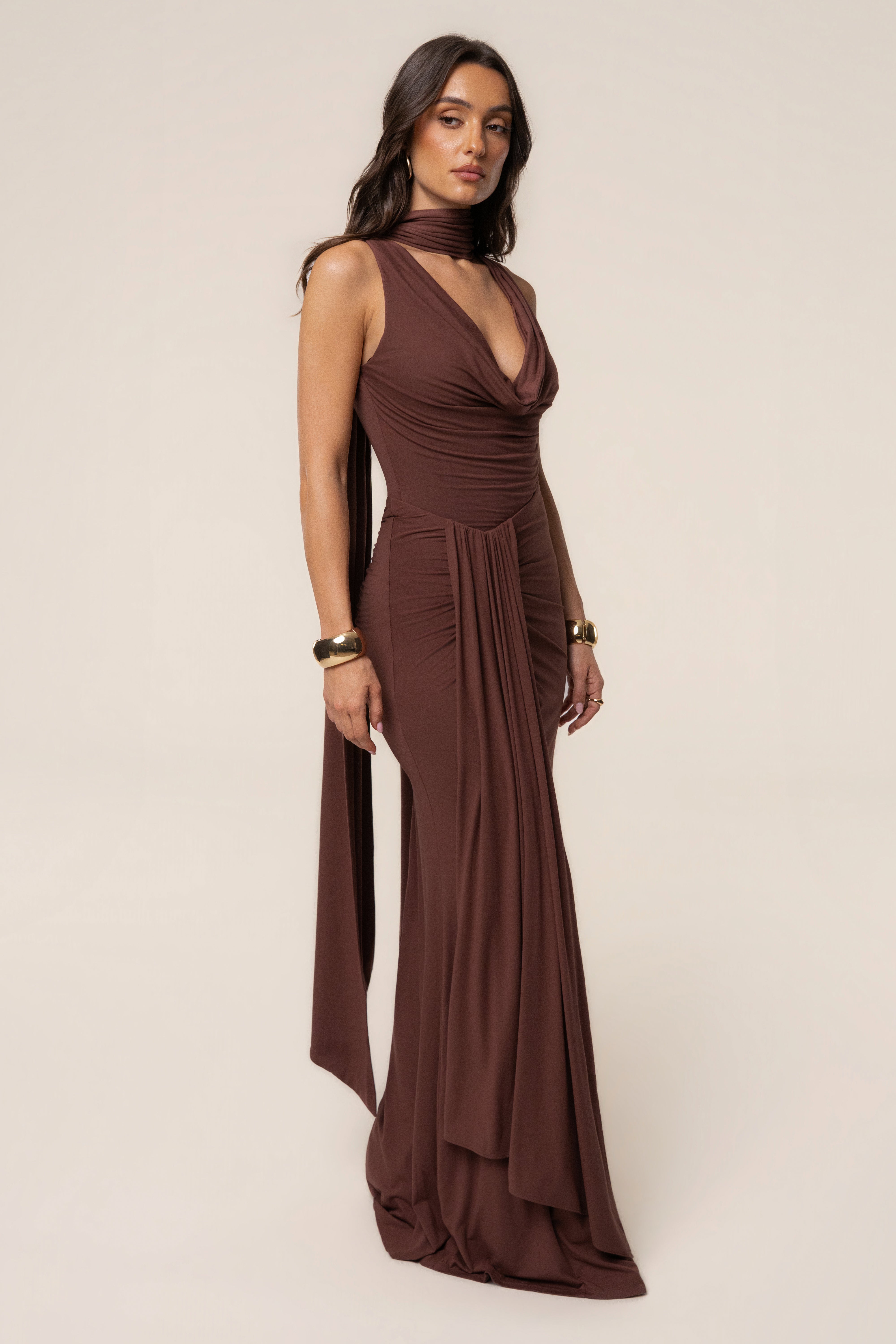 Brown Coastal multi skirt set by JLUXLABEL featuring a stylish, layered design with a comfortable fit and trendy coastal-inspired style.