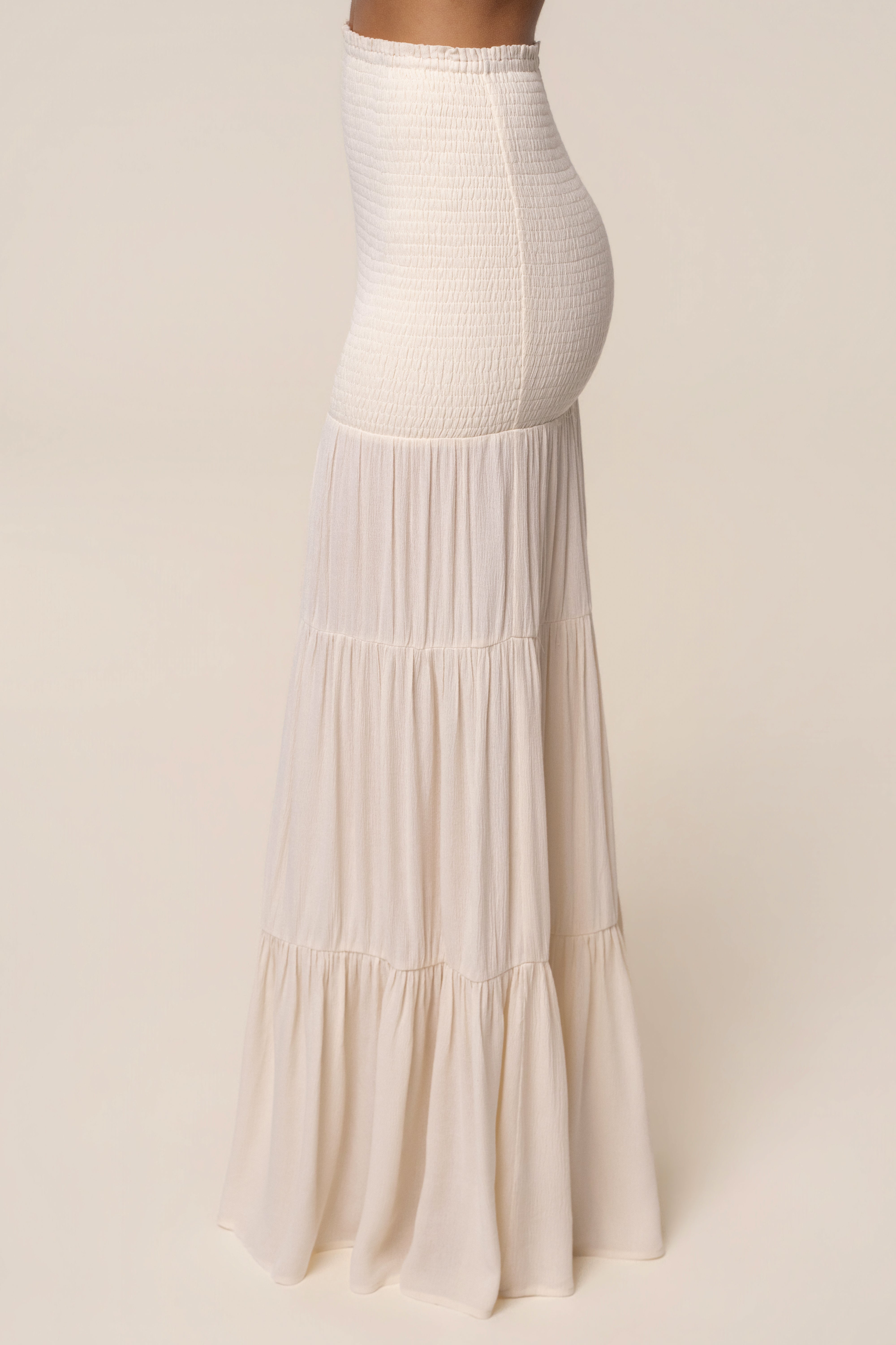 Ivory Solana skirt set by JLUXLABEL featuring a stylish mid-length skirt and matching top, perfect for casual or semi-formal wear