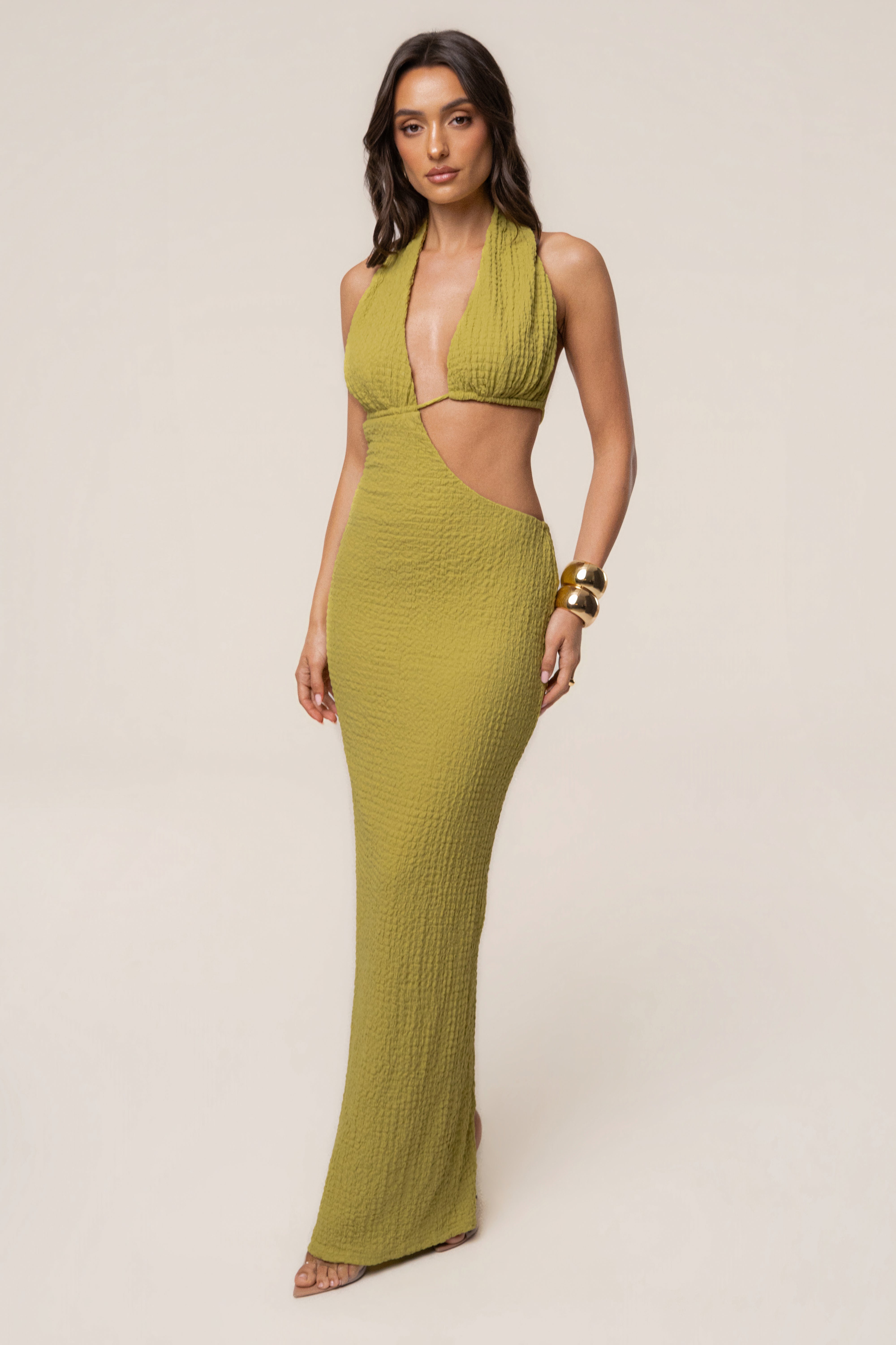 Lime Sculpted Ease Maxi Dress