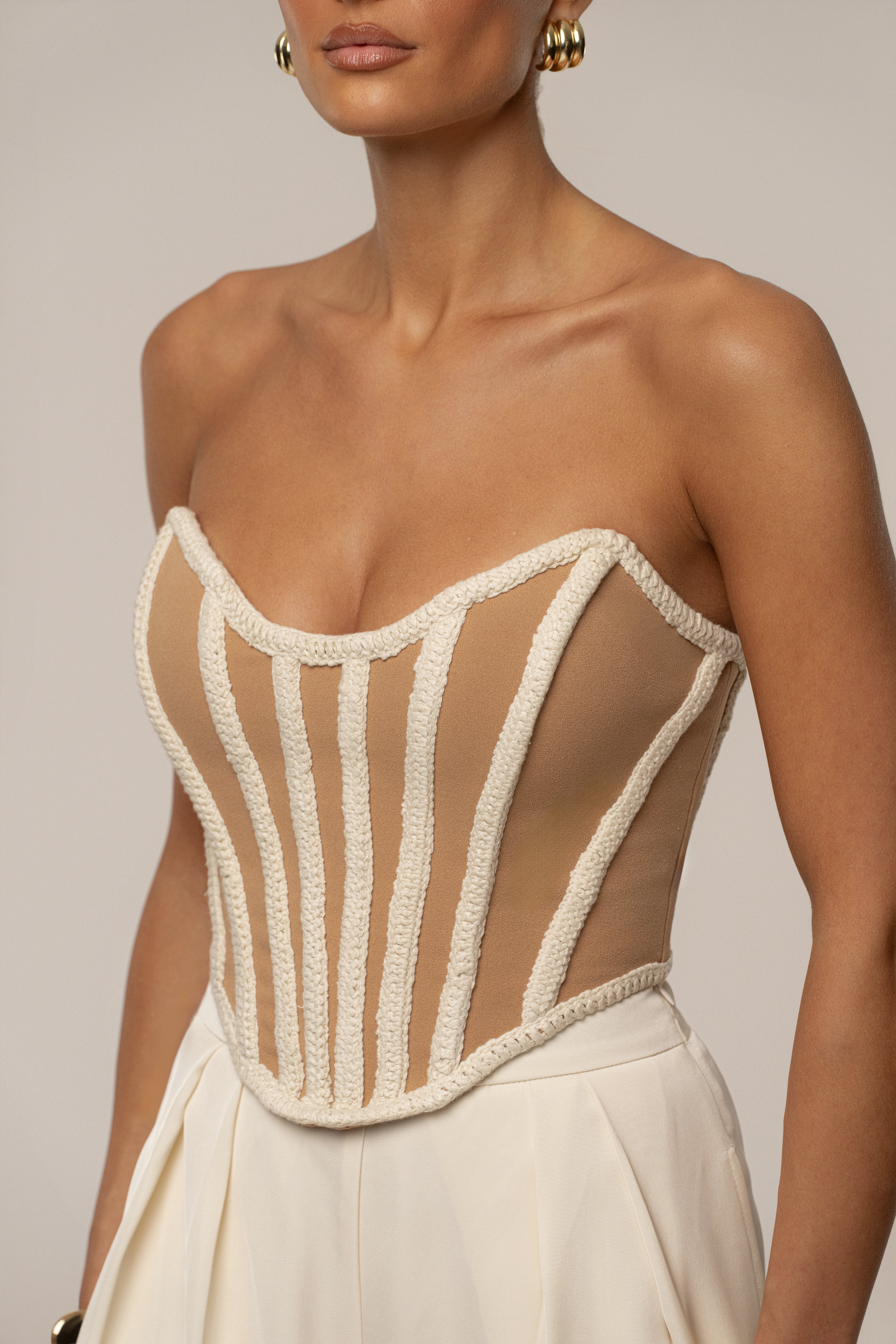 Ivory Cassis Braided Corset - JLUXLABEL