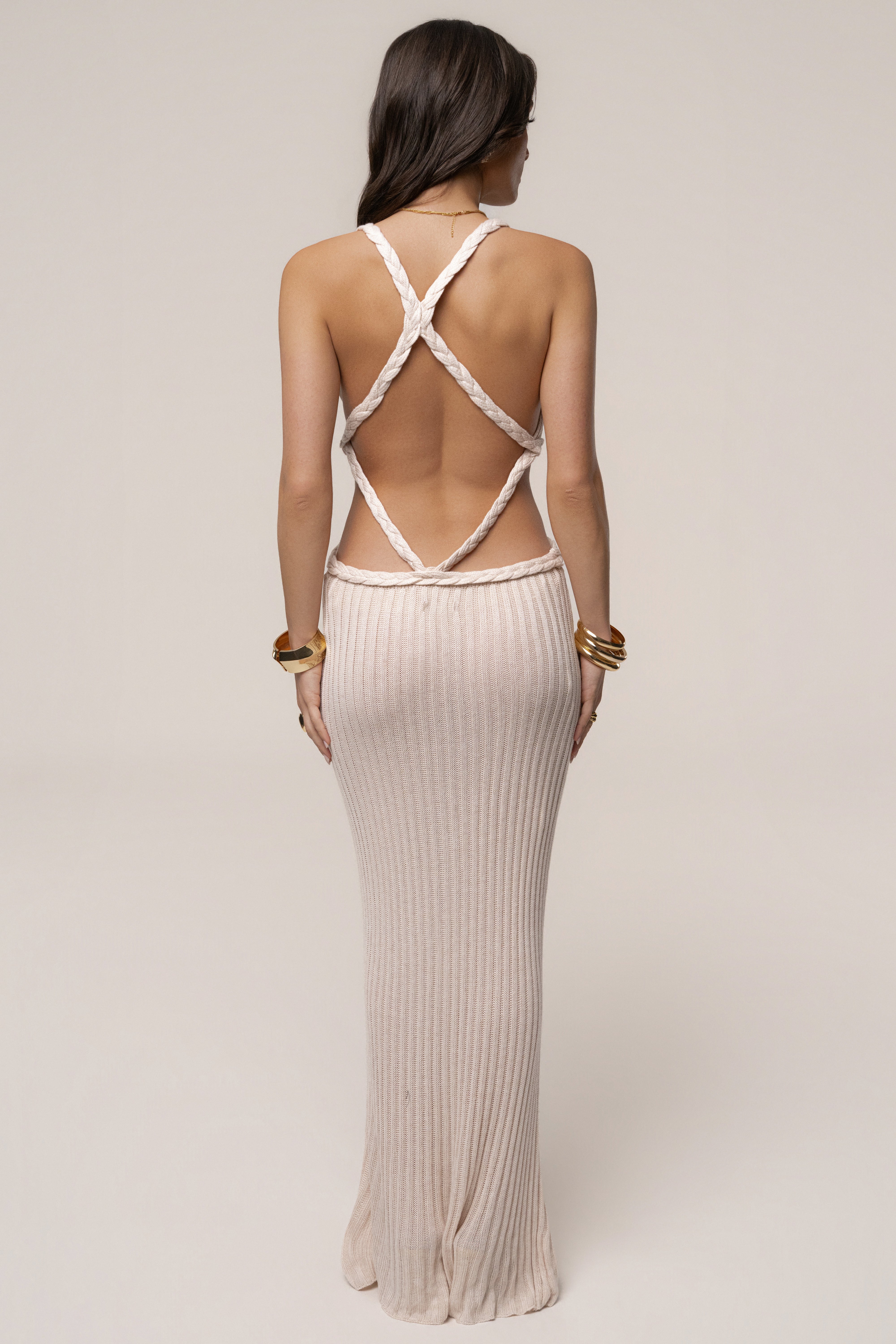 Milk Drift And Dream Braided Maxi Dress - JLUXLABEL