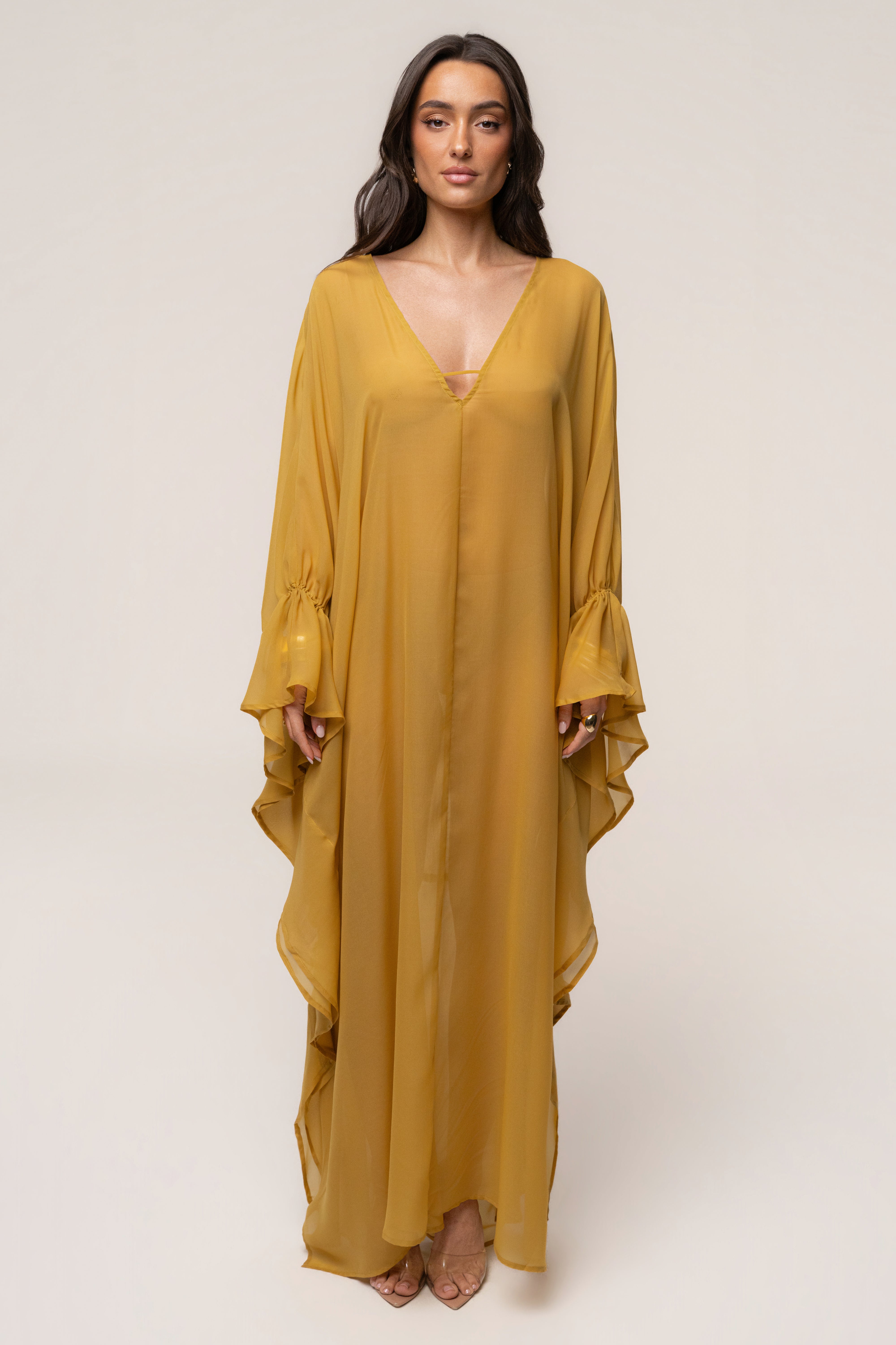 Mustard Sienna Sheer Cover Up | JLUXLABEL