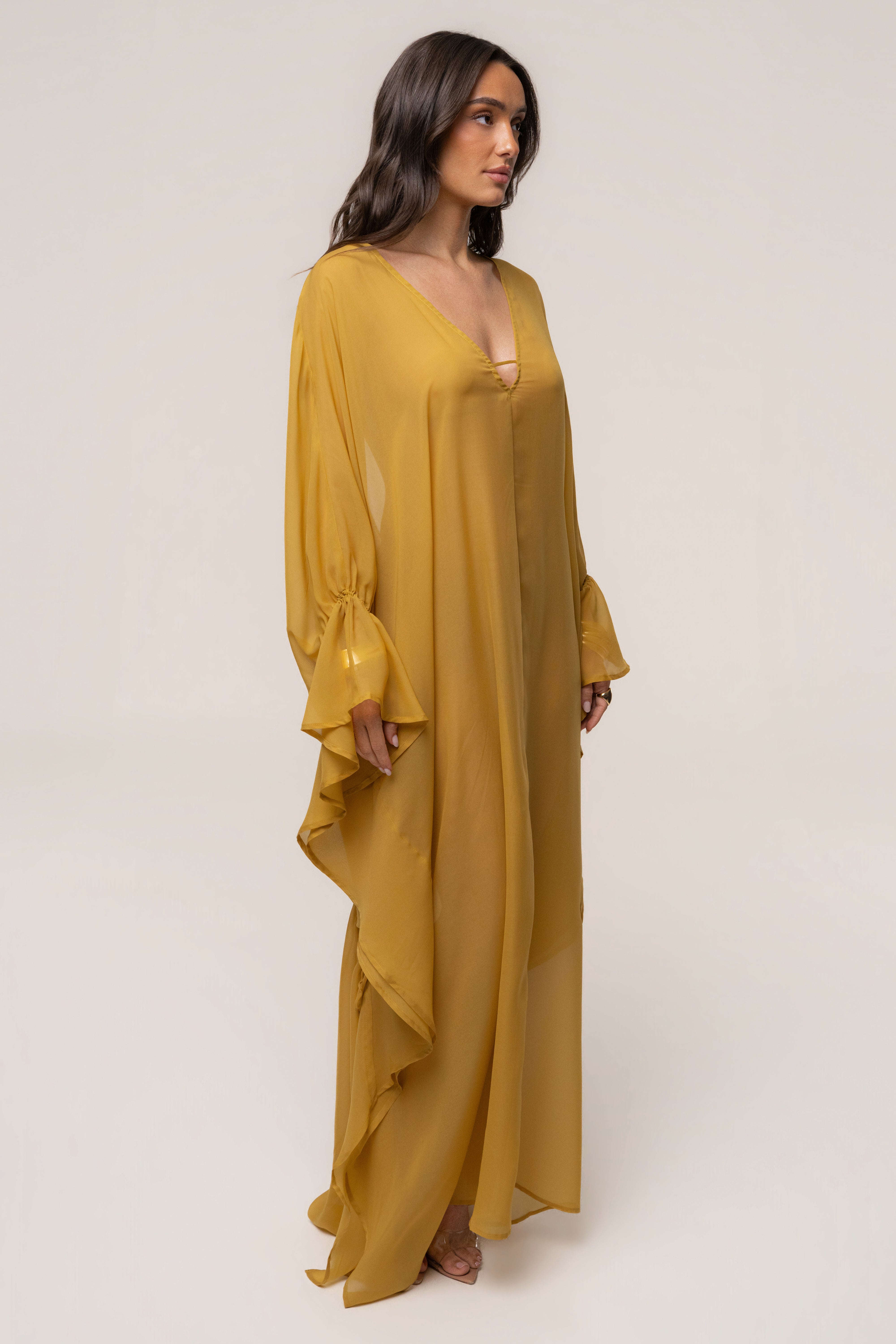 Cache-maillot transparent moutarde sienne