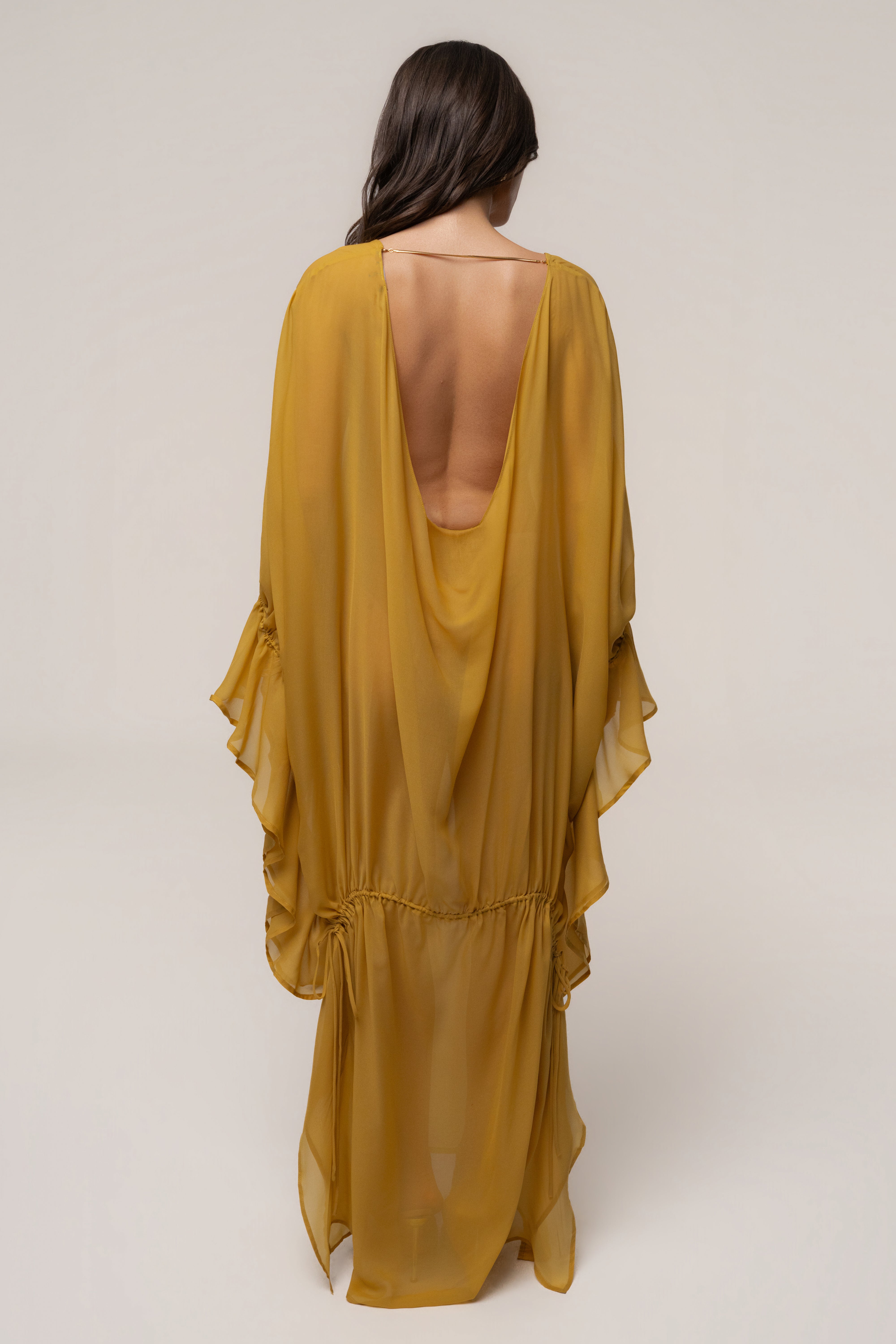 Mustard Sienna Sheer Cover Up | JLUXLABEL