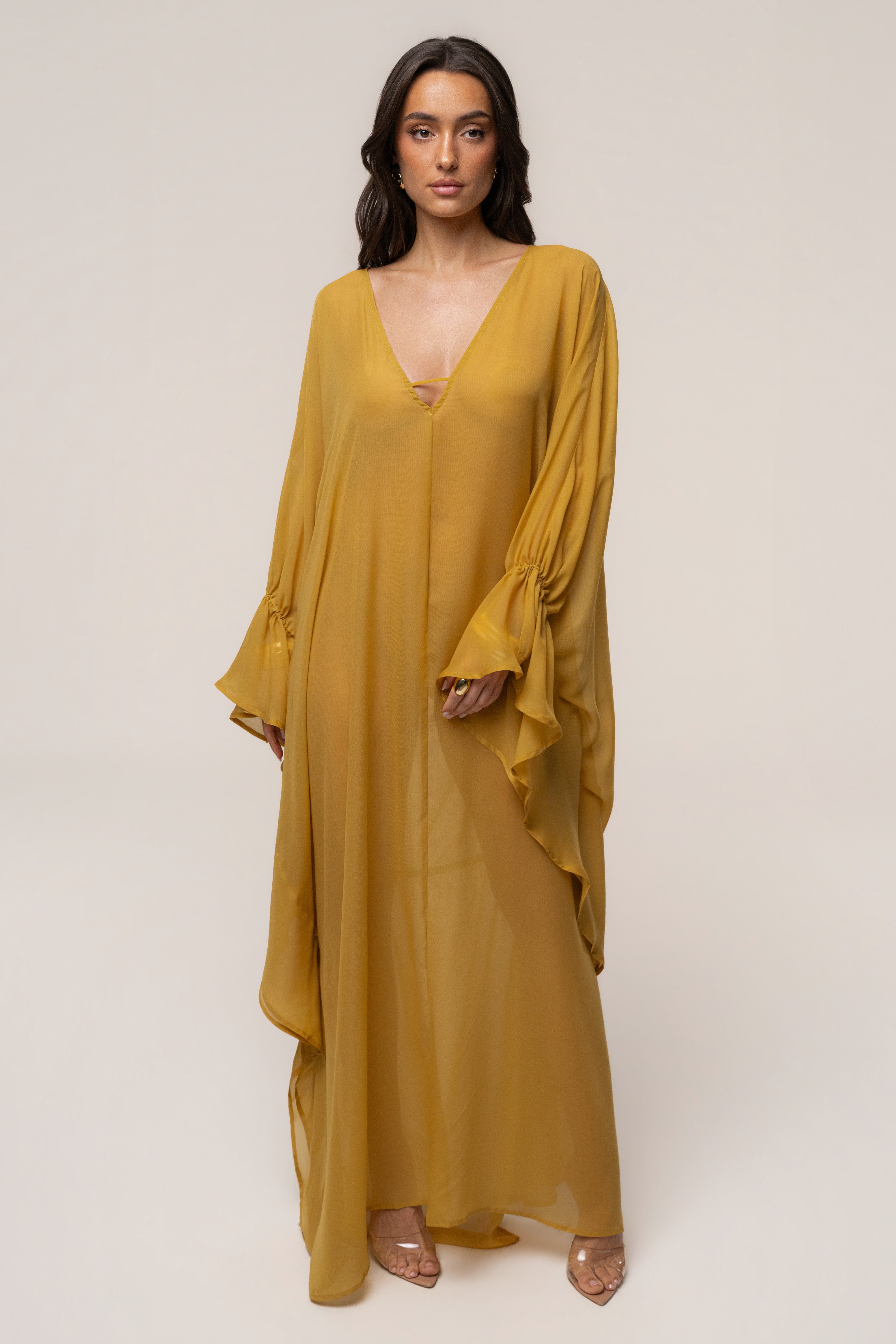 Cache-maillot transparent moutarde sienne