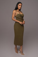 Olive Linen Visions Of You Dress