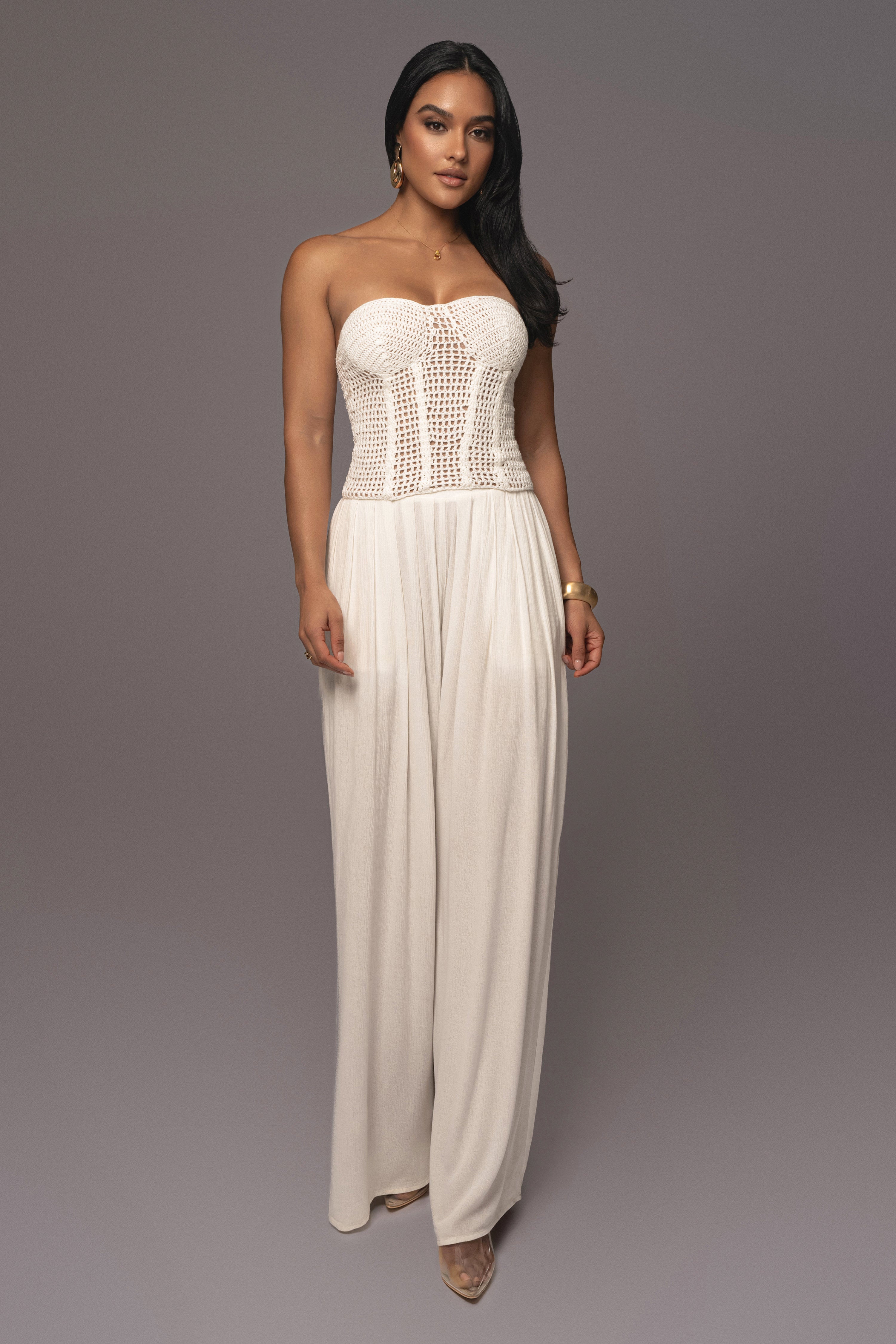 White Want It All Crochet Bustier - JLUXLABEL