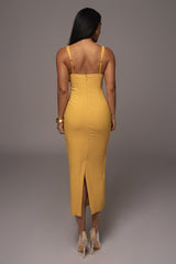 Yellow Linen Visions Of You Dress