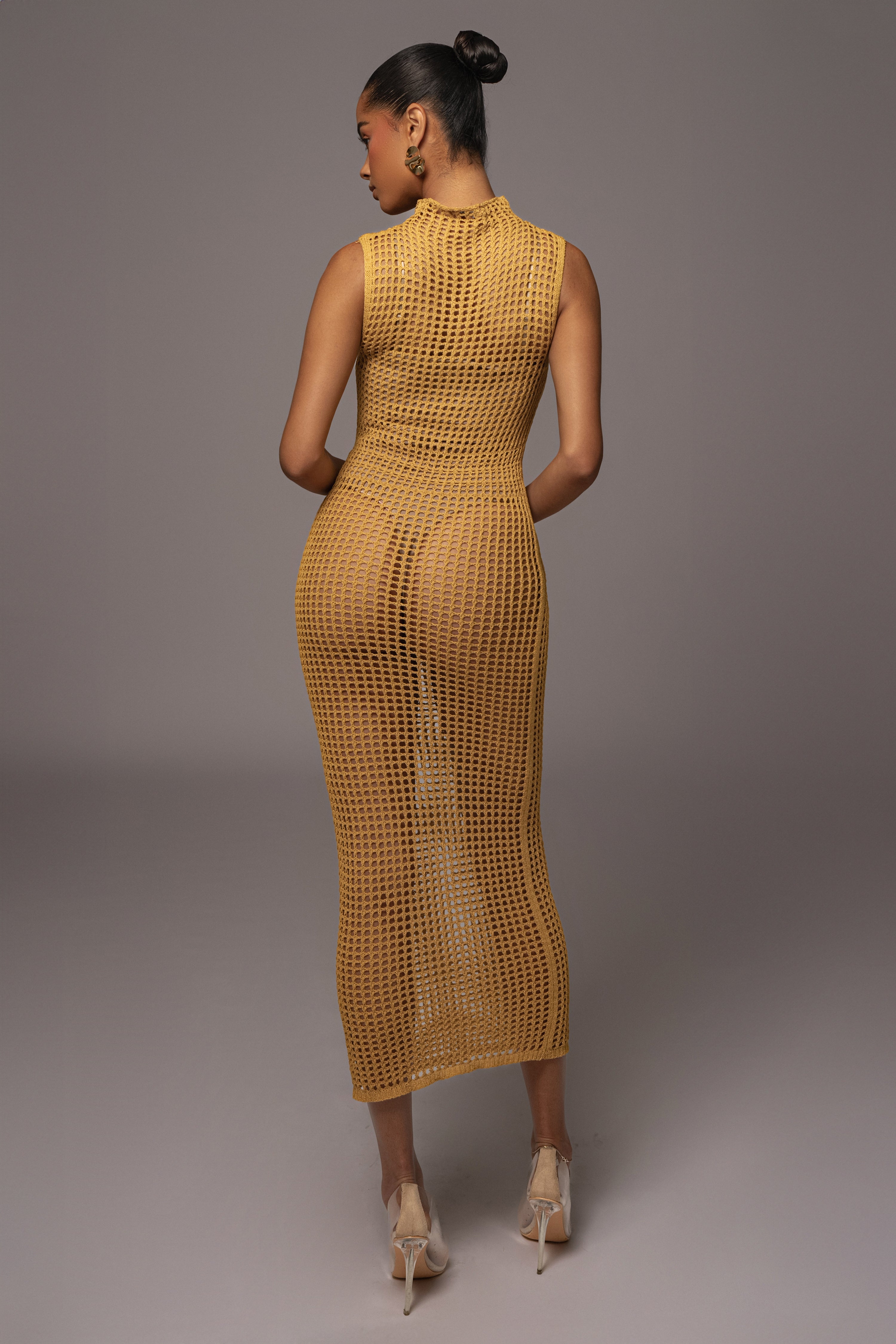 Yellow Pacific Tides Crochet Maxi Dress - JLUXLABEL