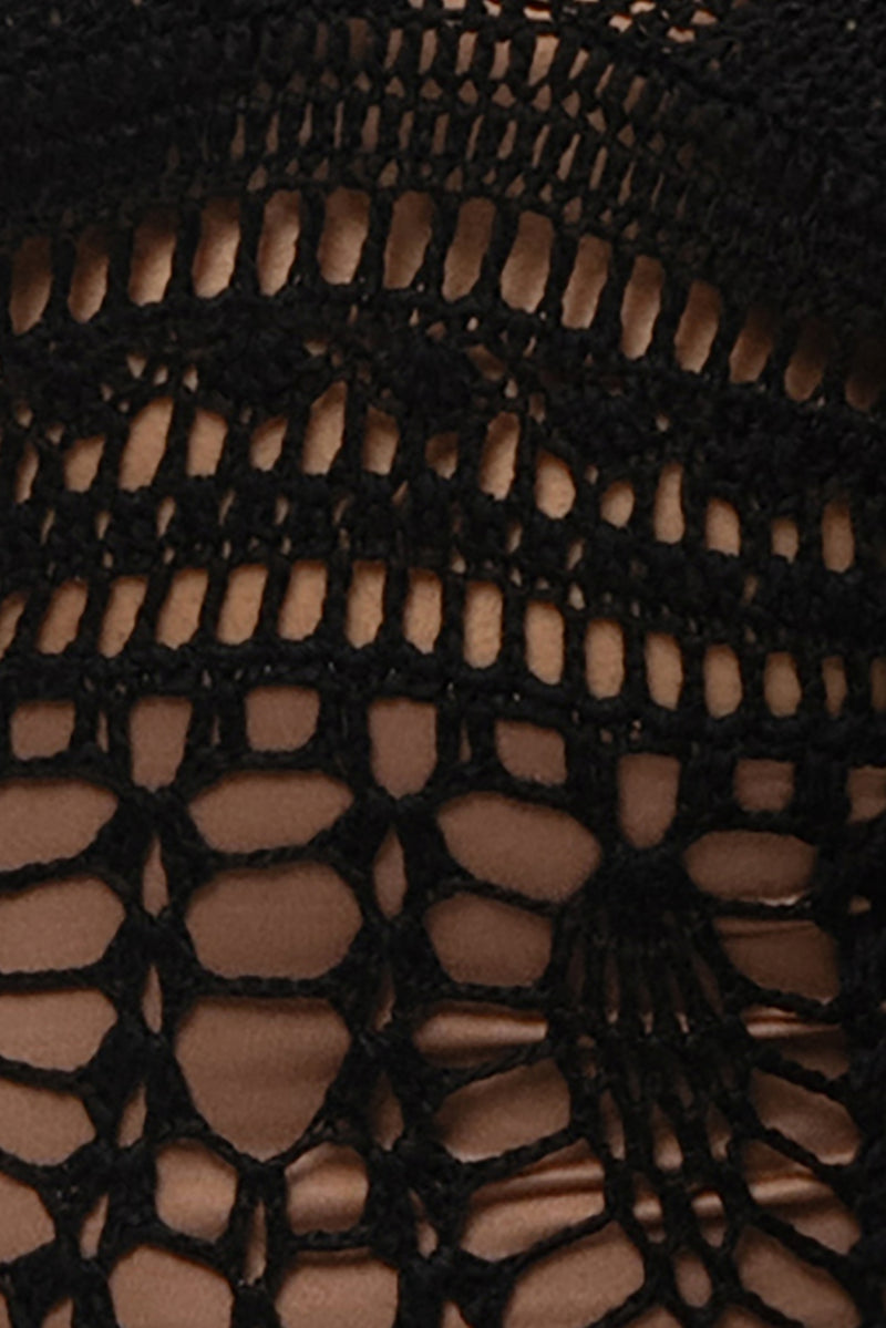 Black Great Escape Crochet Maxi Dress
