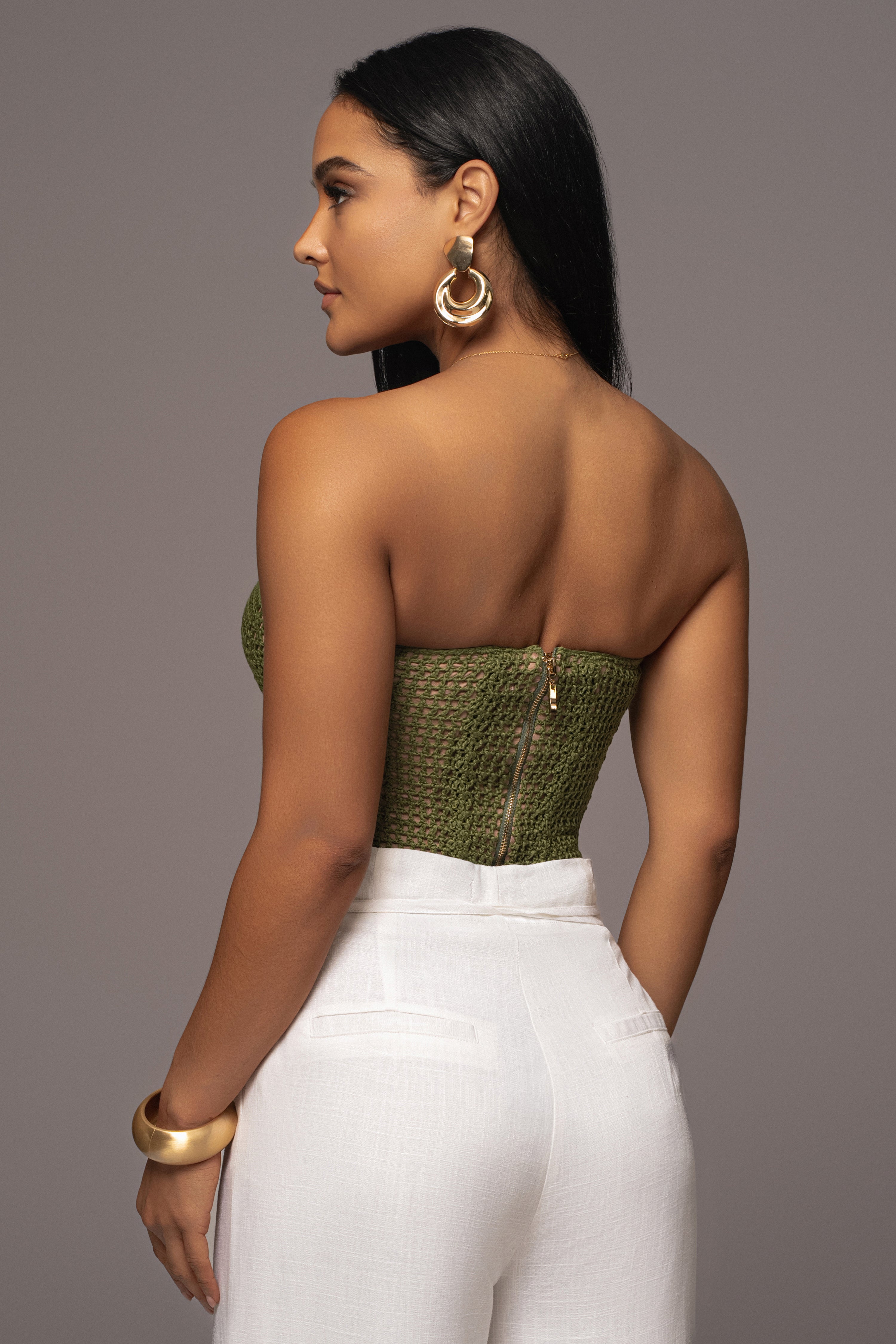Olive Want It All Crochet Bustier