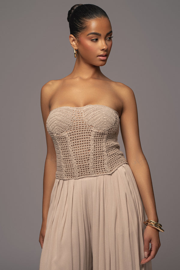Natural Want It All Crochet Bustier