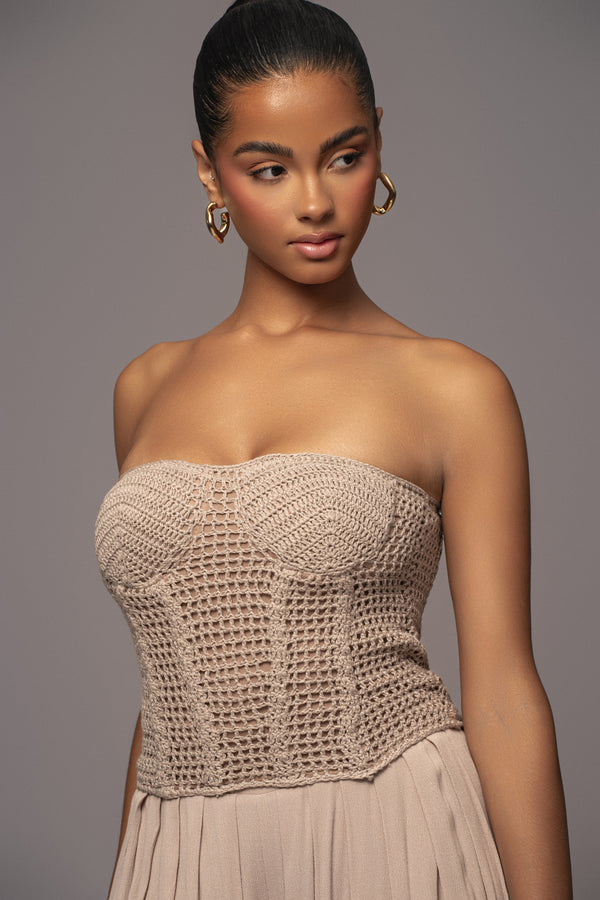 Natural Want It All Crochet Bustier - JLUXLABEL