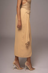 Khaki Athea Drape Maxi Skirt