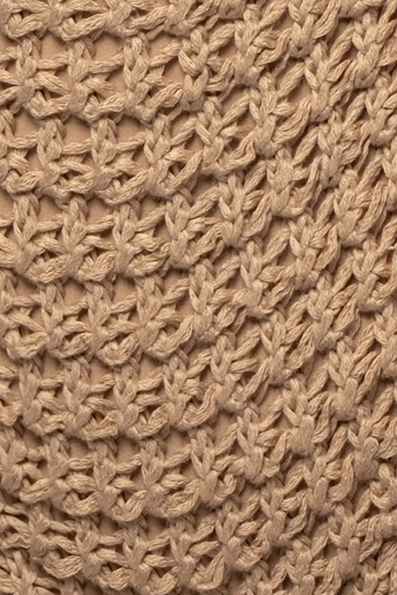Beige Kenna Knit Crochet Bodysuit
