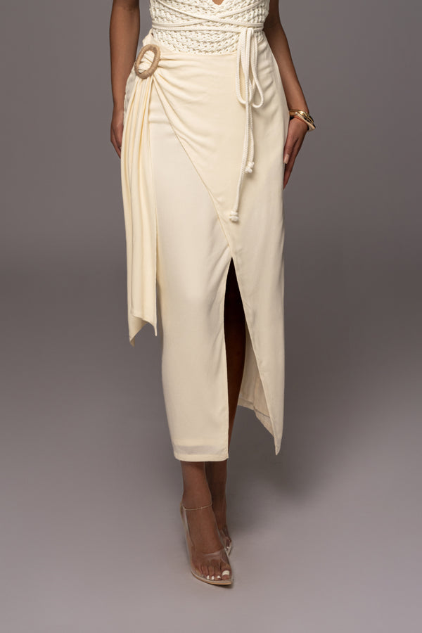 Ivory Athea Drape Maxi Skirt