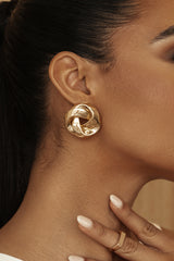 Gold Nelle Stud Earrings - JLUXLABEL