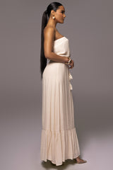 Beige Del Sol Linen Maxi Dress - The Linen Collection - JLUXLABEL