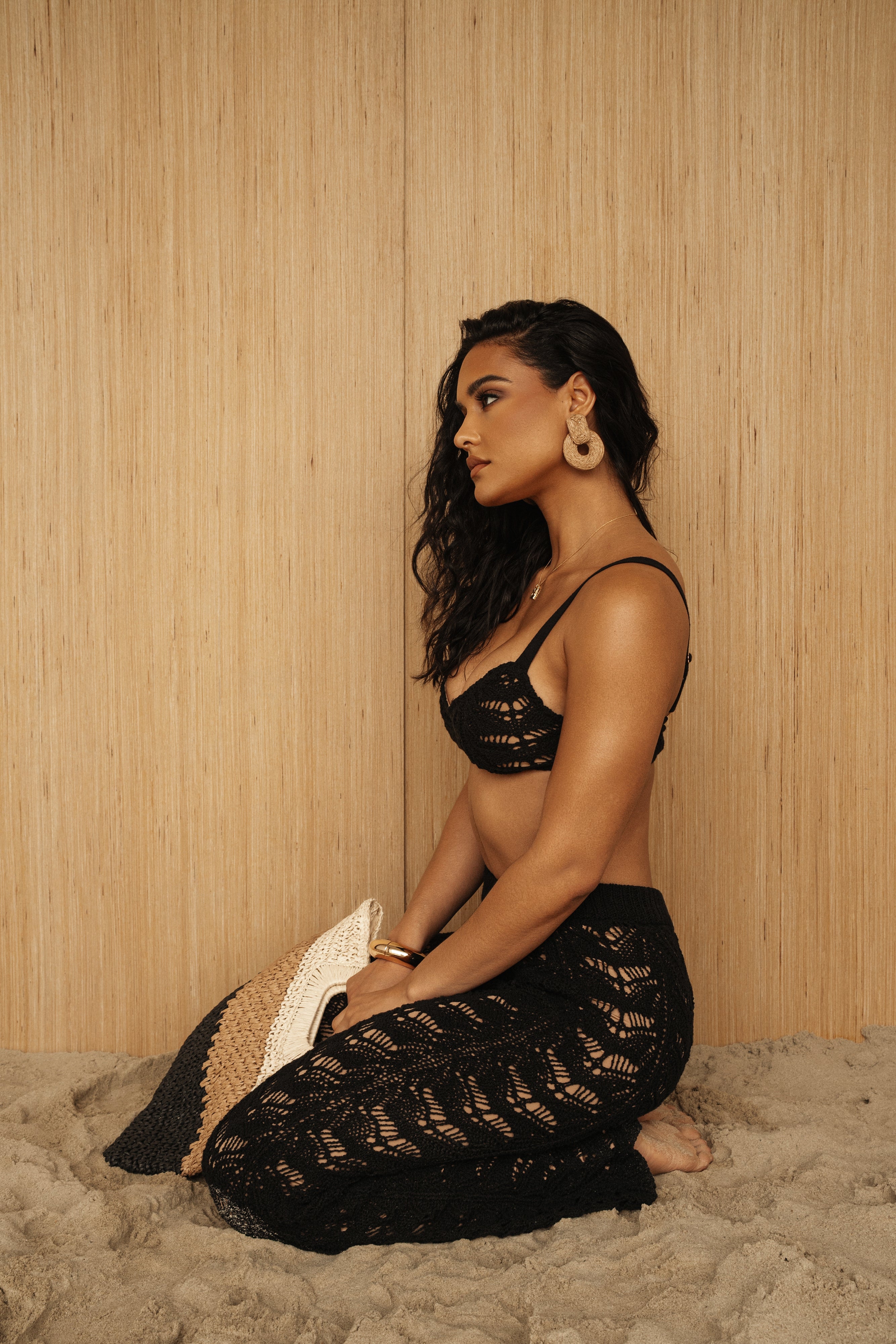 Black Ocean Eyes Crochet Top - Crochet Collection - JLUXLABEL