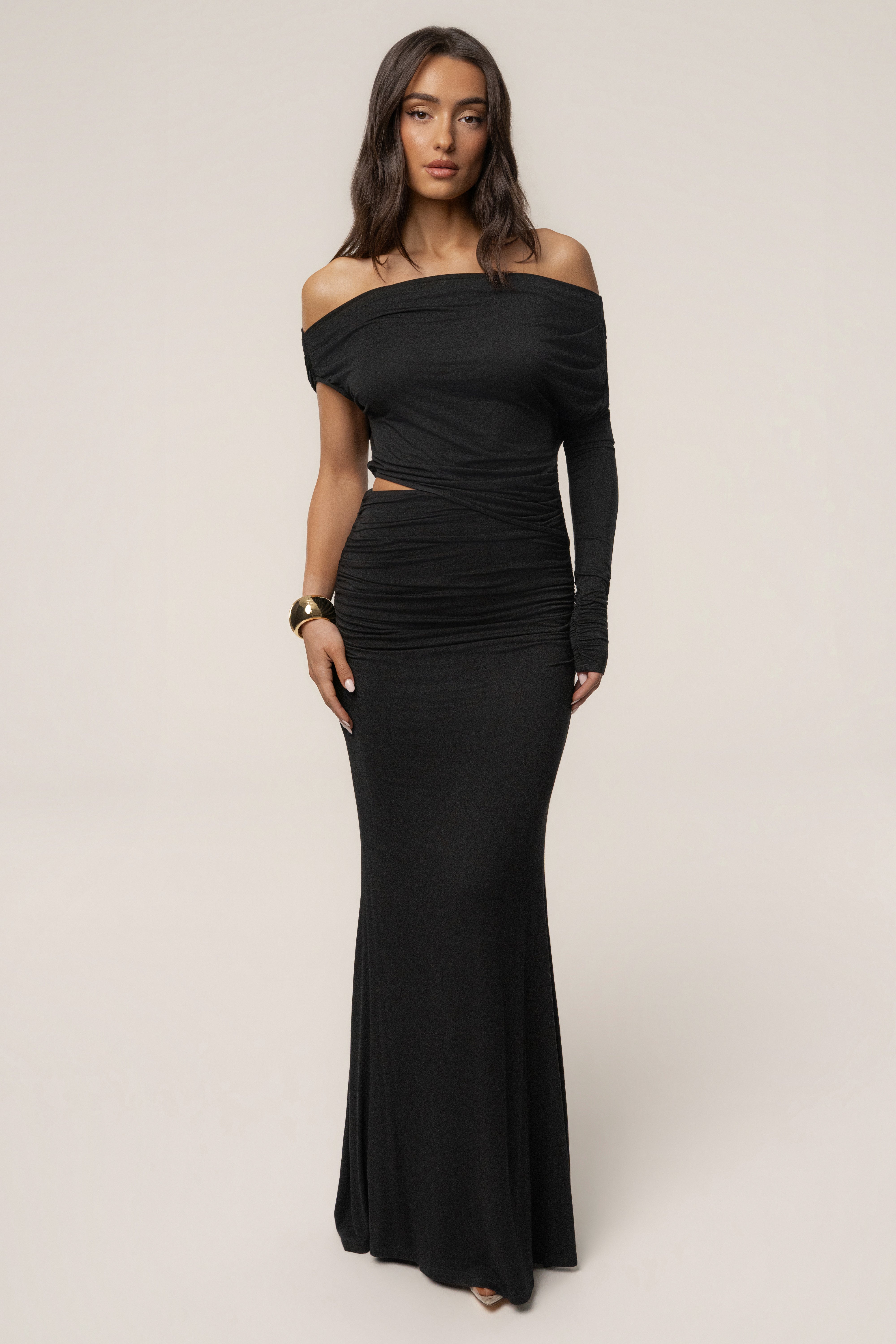 Black Premiere Cutout Maxi Dress - JLUXLABEL