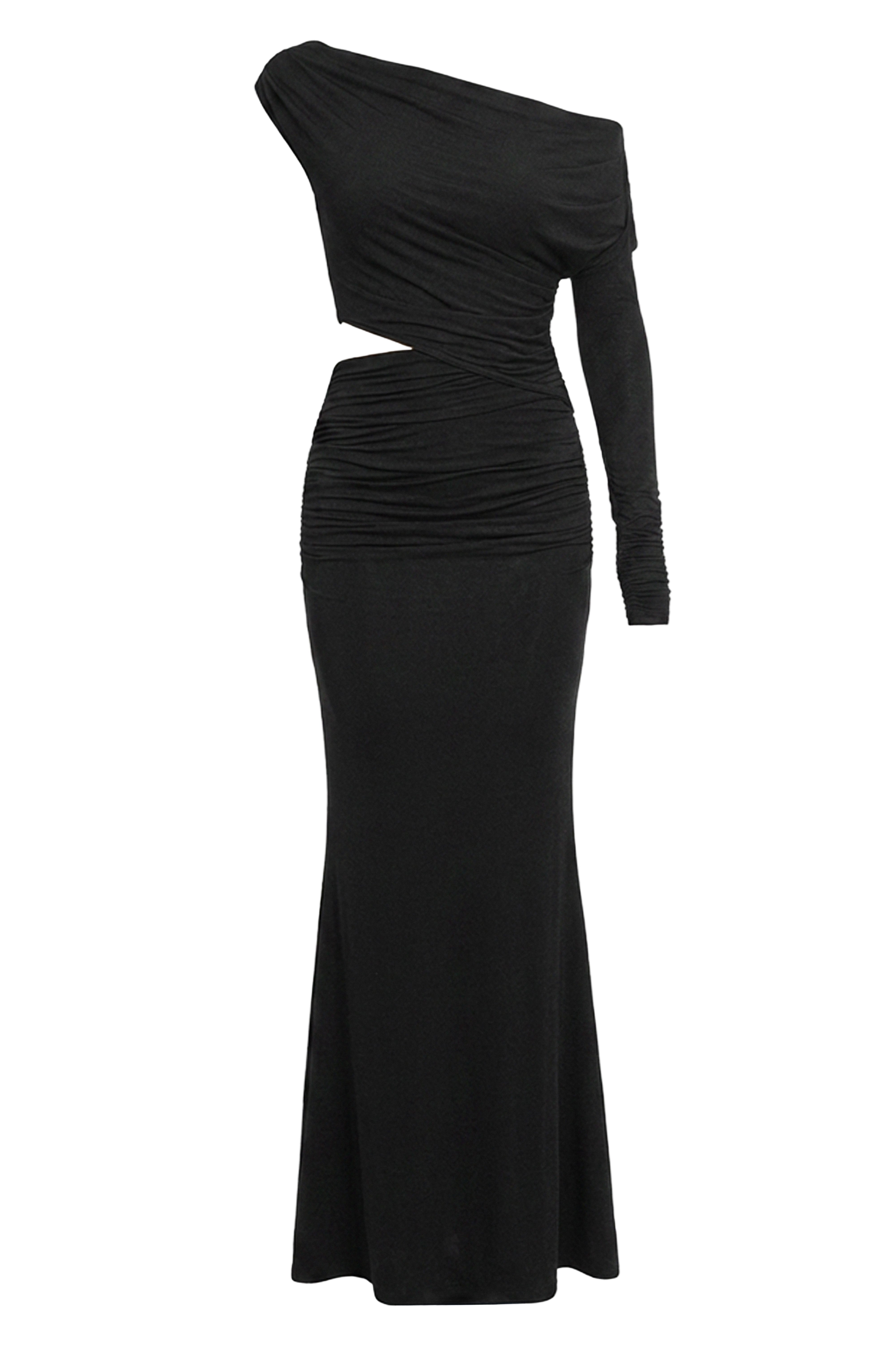 Black Premiere Cutout Maxi Dress - JLUXLABEL