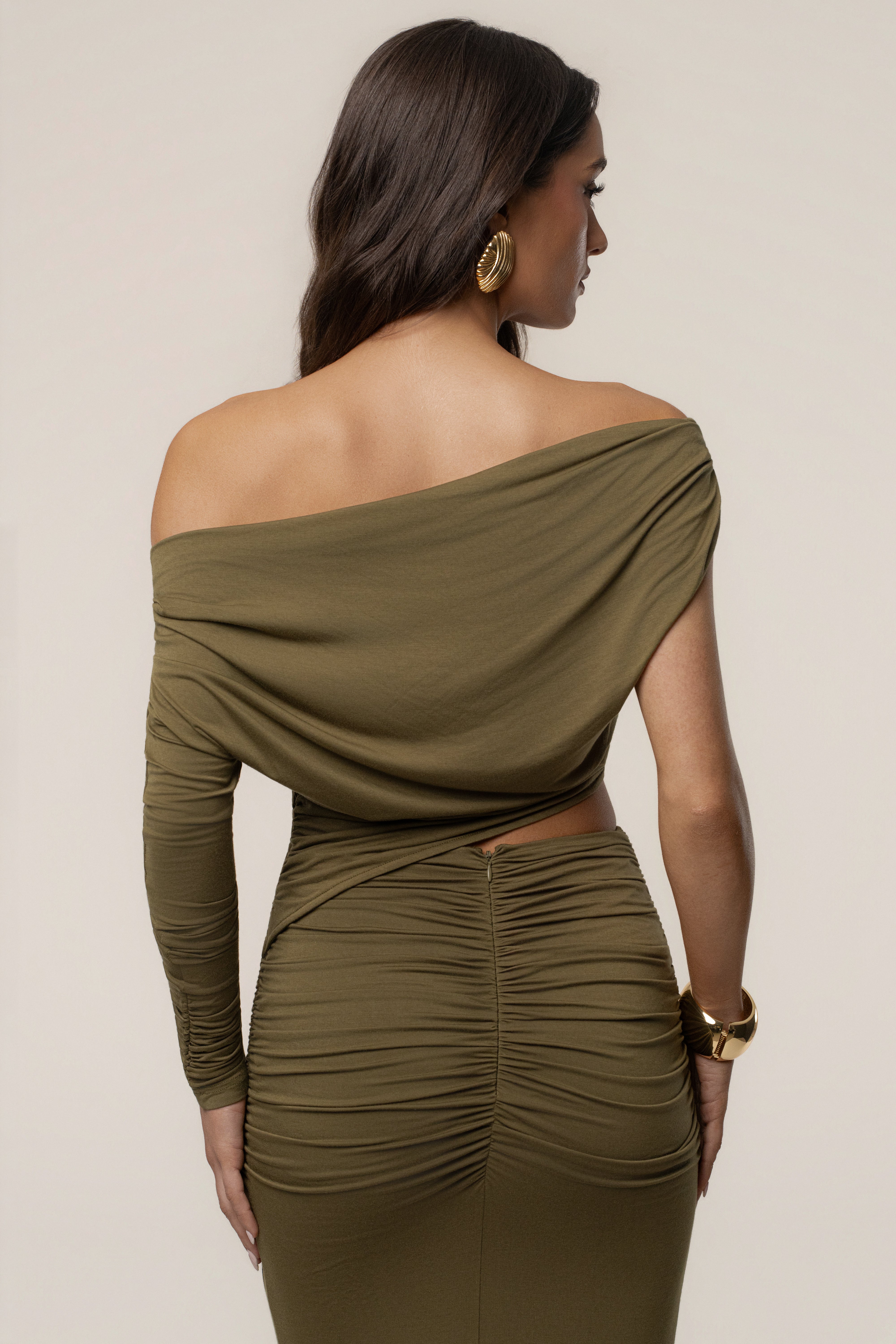 Olive Premiere Cutout Maxi Dress - JLUXLABEL