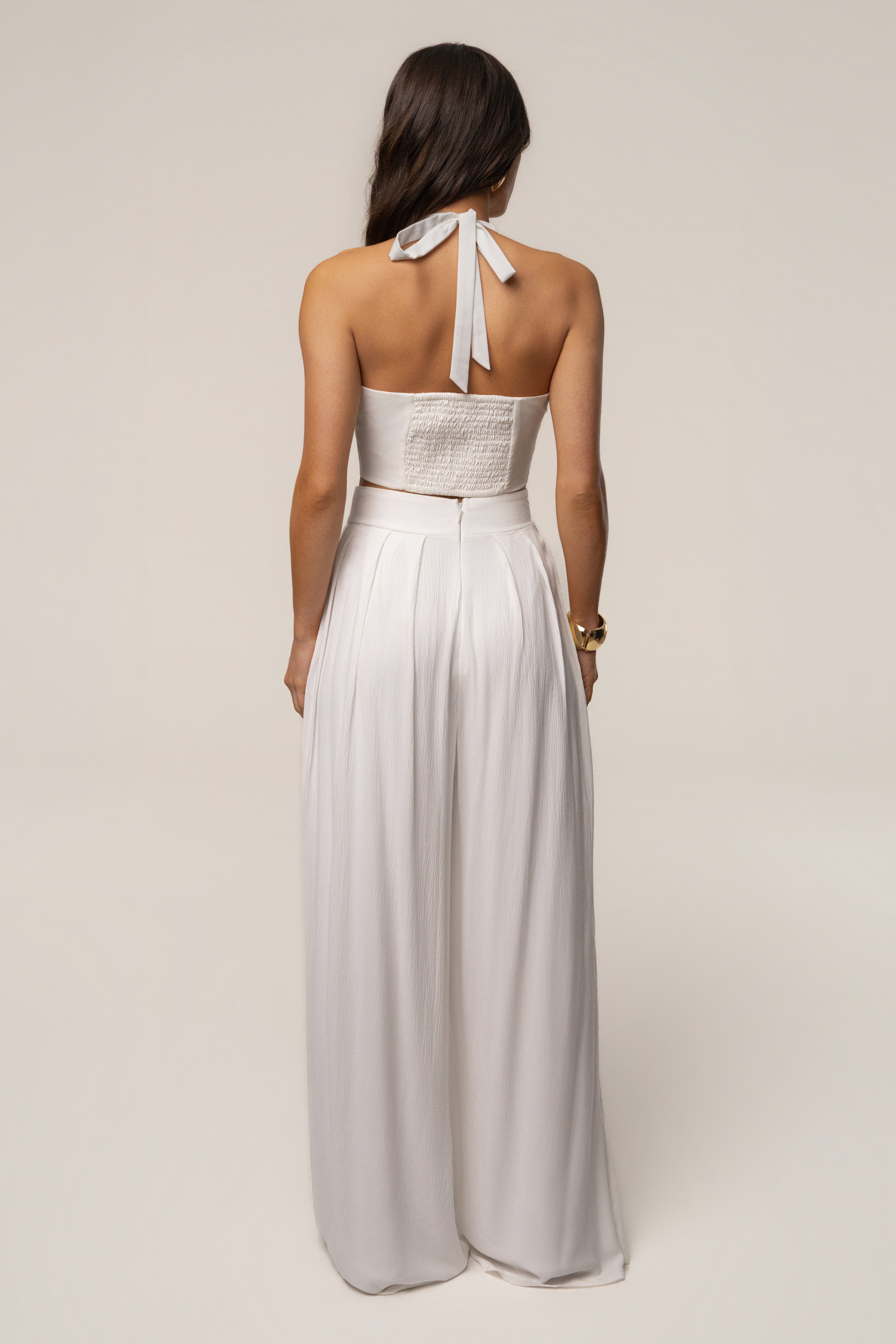 White After Sunset Pleated Pants | JLUXLABEL